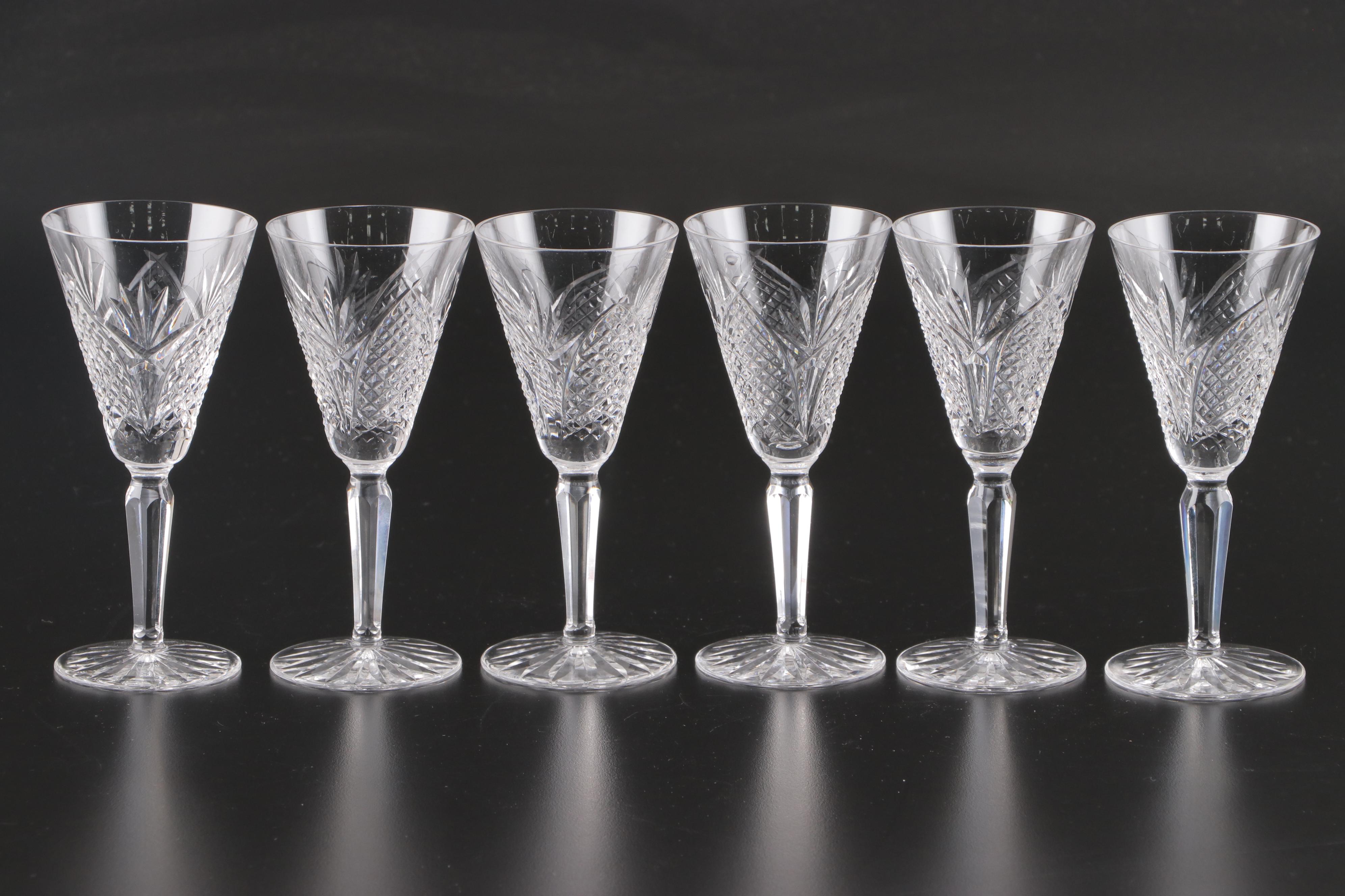 Waterford Crystal "Mooncoin" Tumblers, Sherry and Cordial Glasses