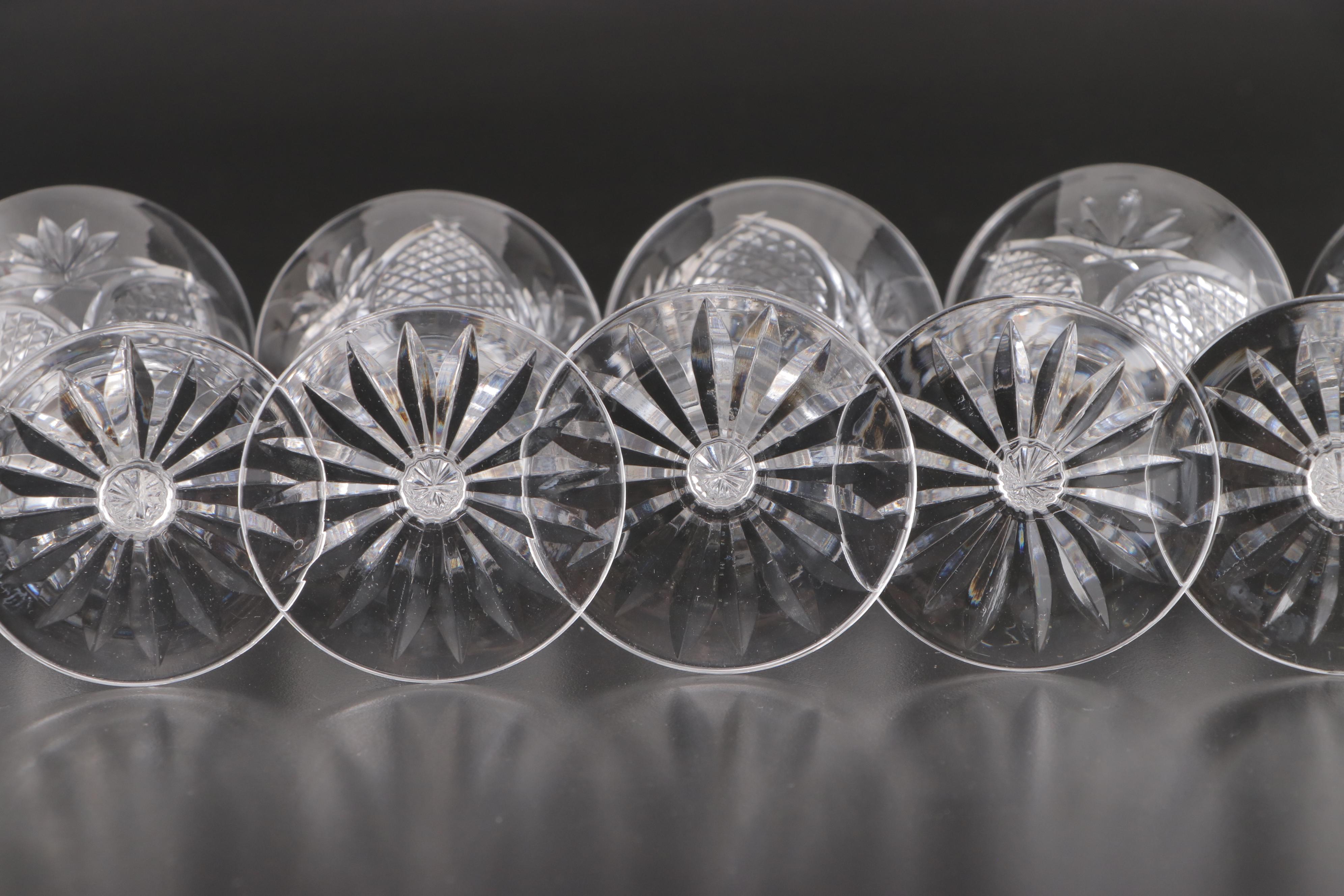 Waterford Crystal "Mooncoin" Tumblers, Sherry and Cordial Glasses