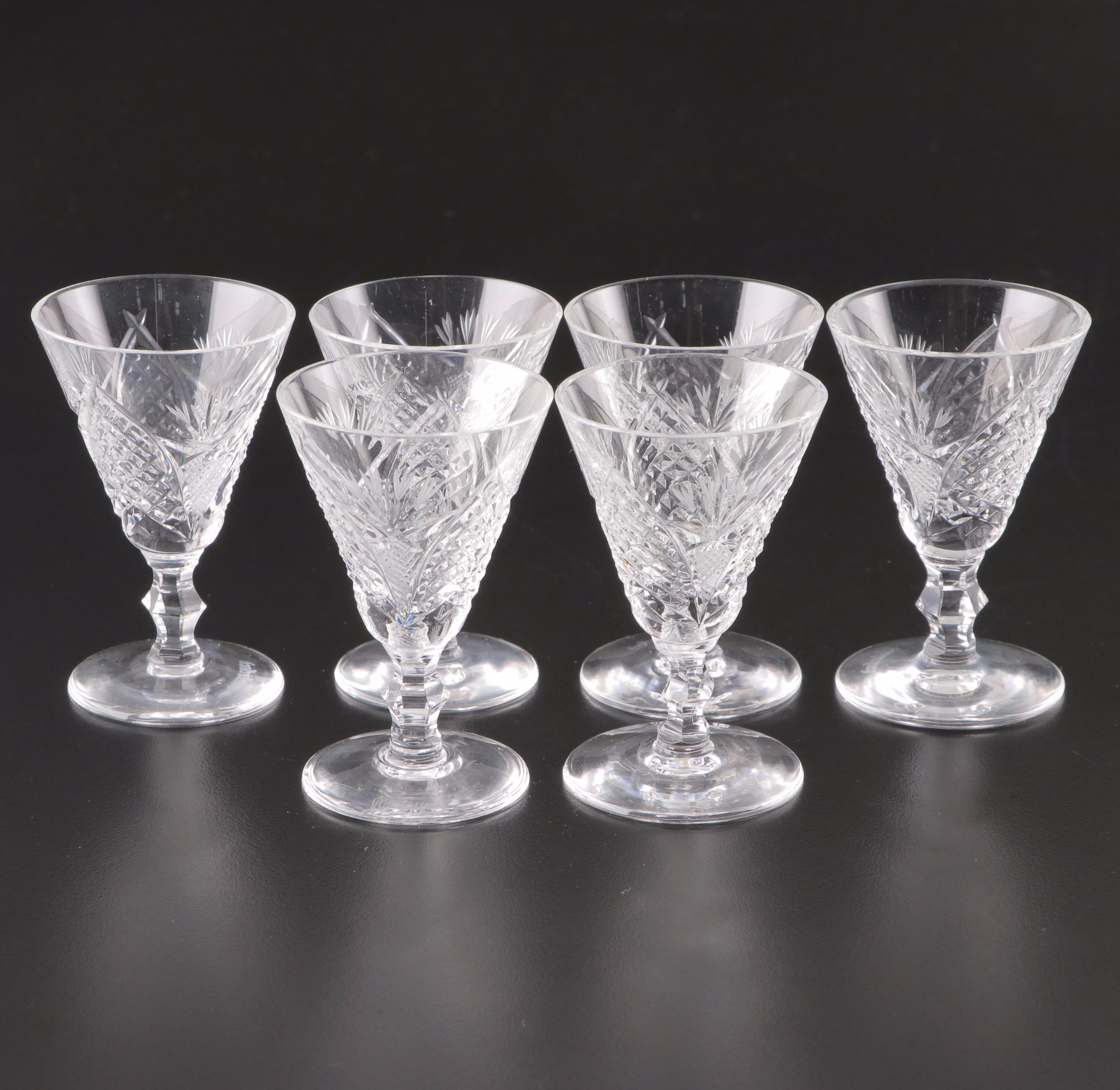 Waterford Crystal "Mooncoin" Tumblers, Sherry and Cordial Glasses
