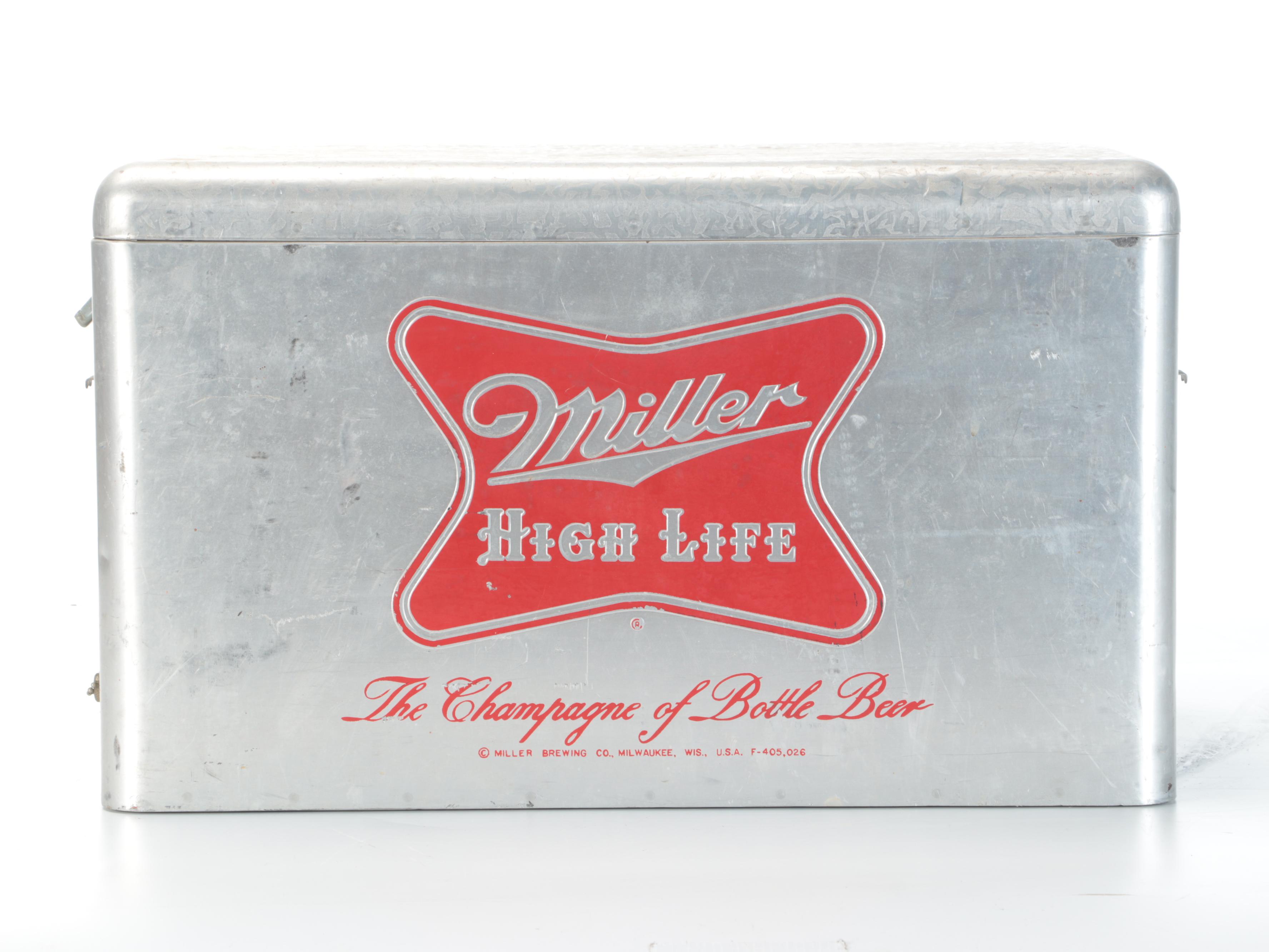 Miller High Life Aluminum Cooler, Vintage