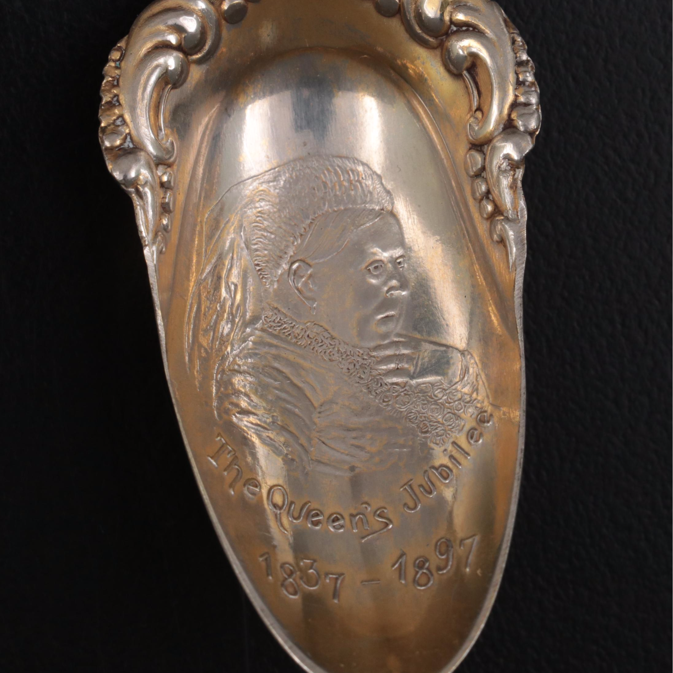 Queen Victoria Silver Jubilee Commemorative Silver Plate Fruit Spoon, 1897