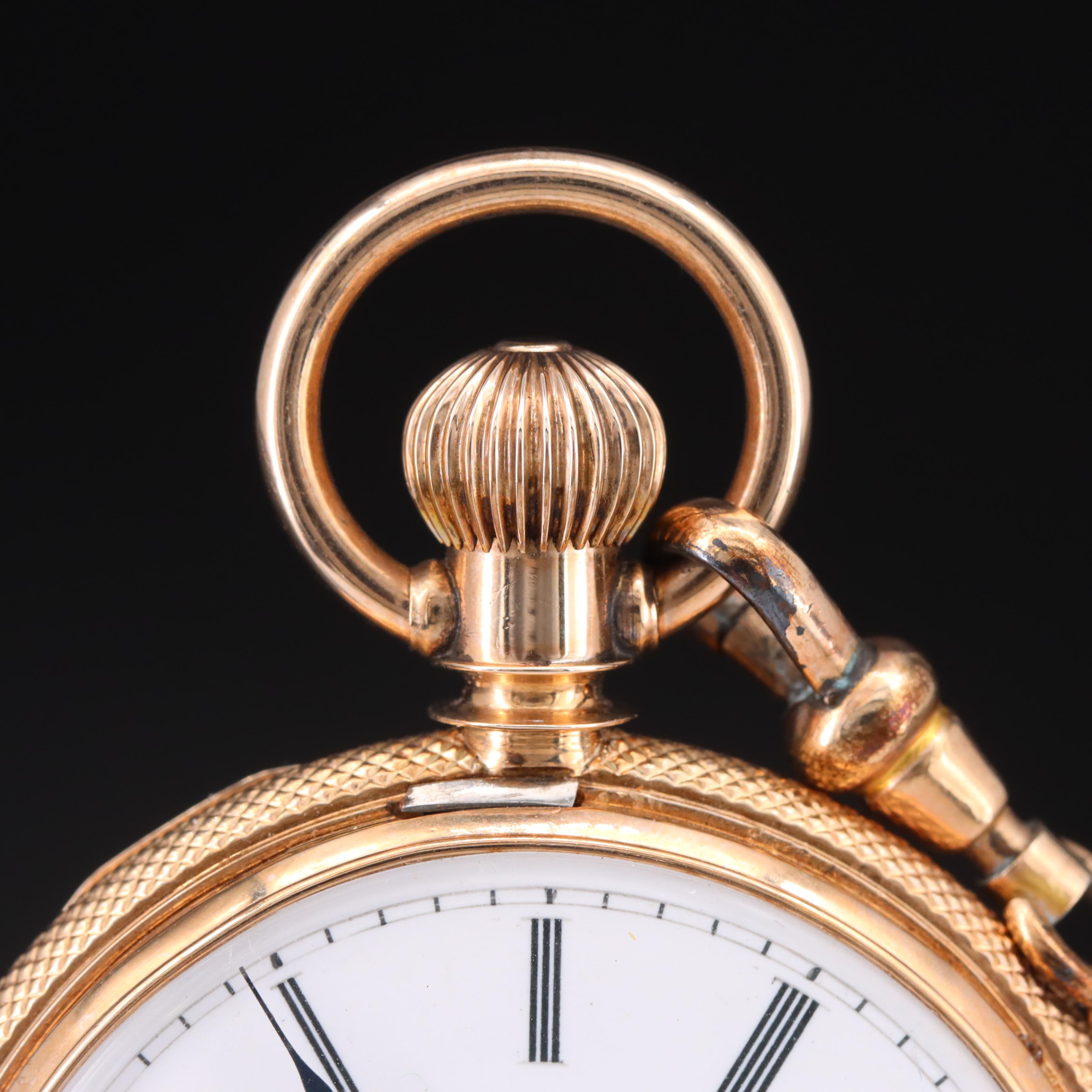 1880 Elgin Hunter Case Pocket Watch with Chain