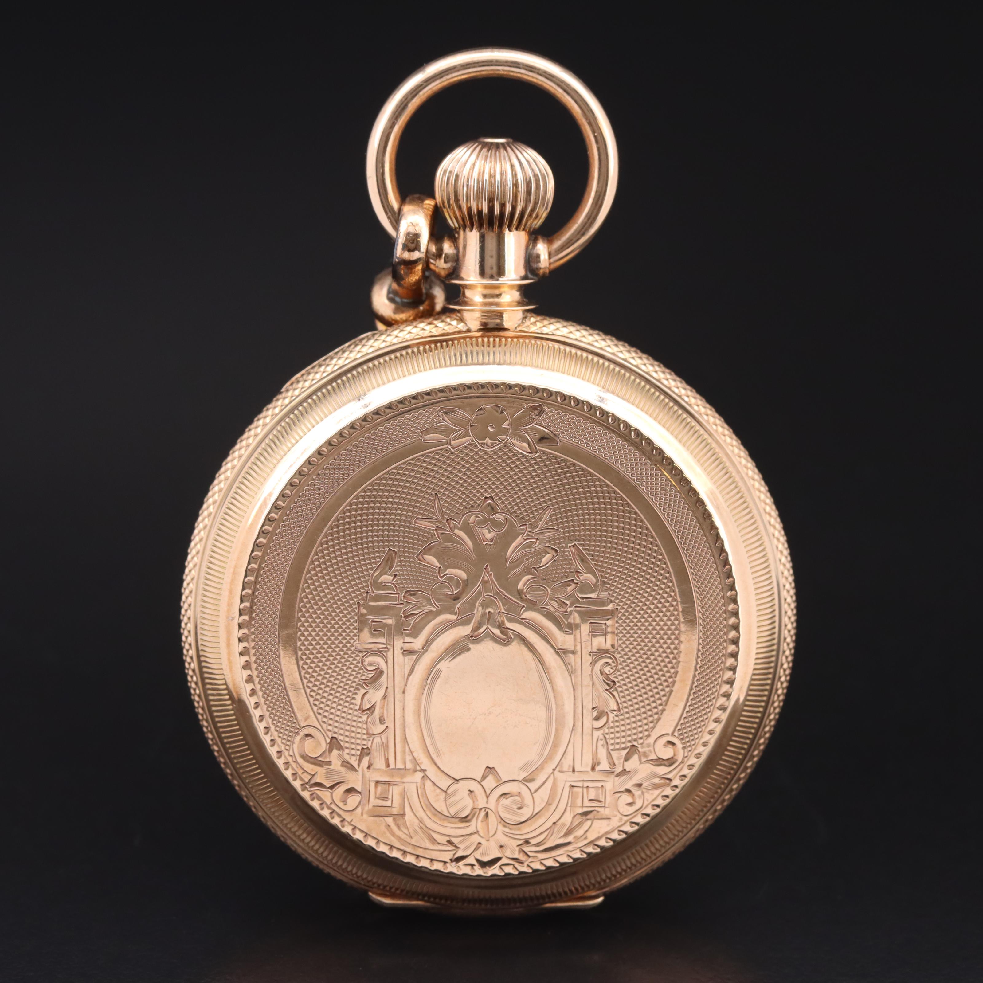 1880 Elgin Hunter Case Pocket Watch with Chain