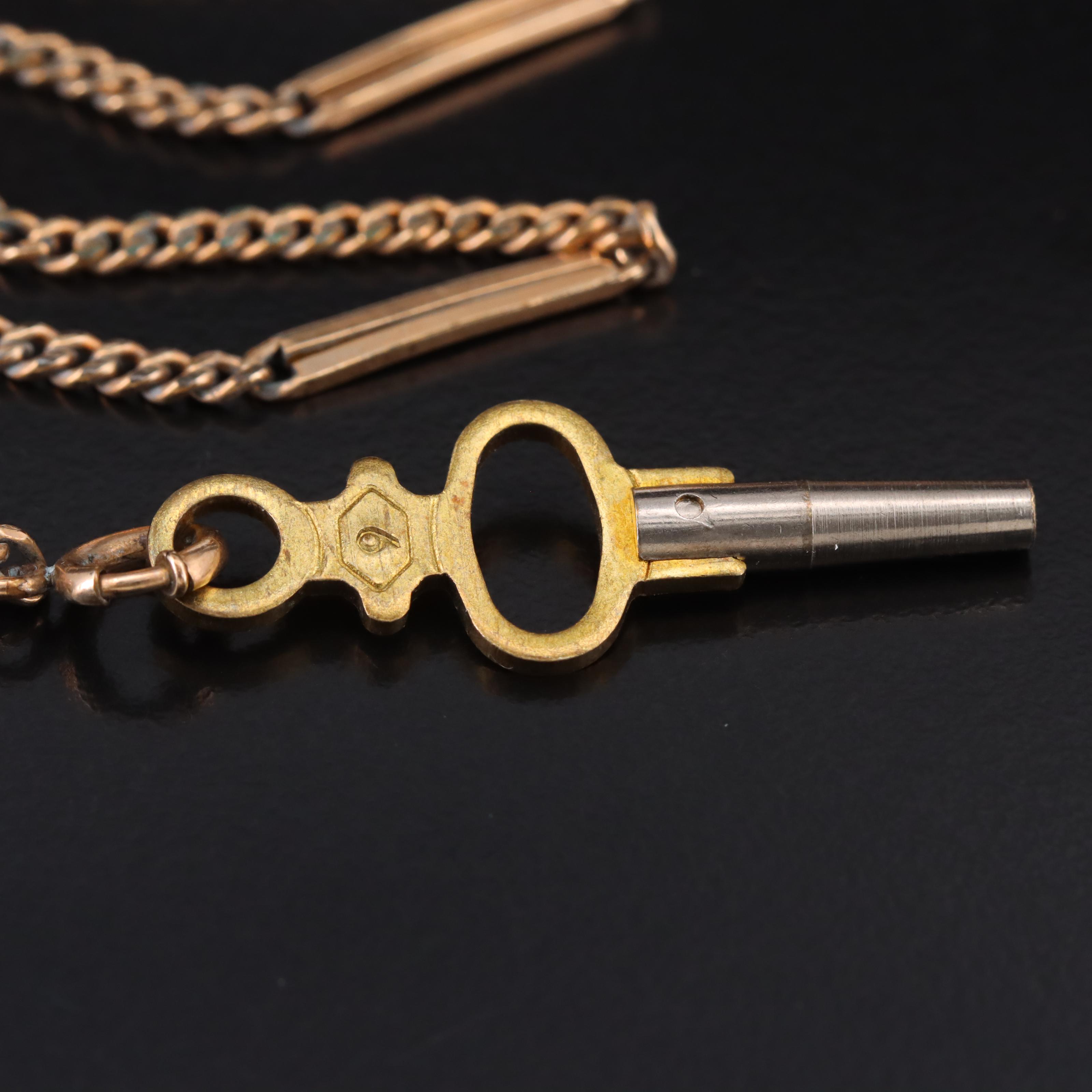 1880 Elgin Hunter Case Pocket Watch with Chain