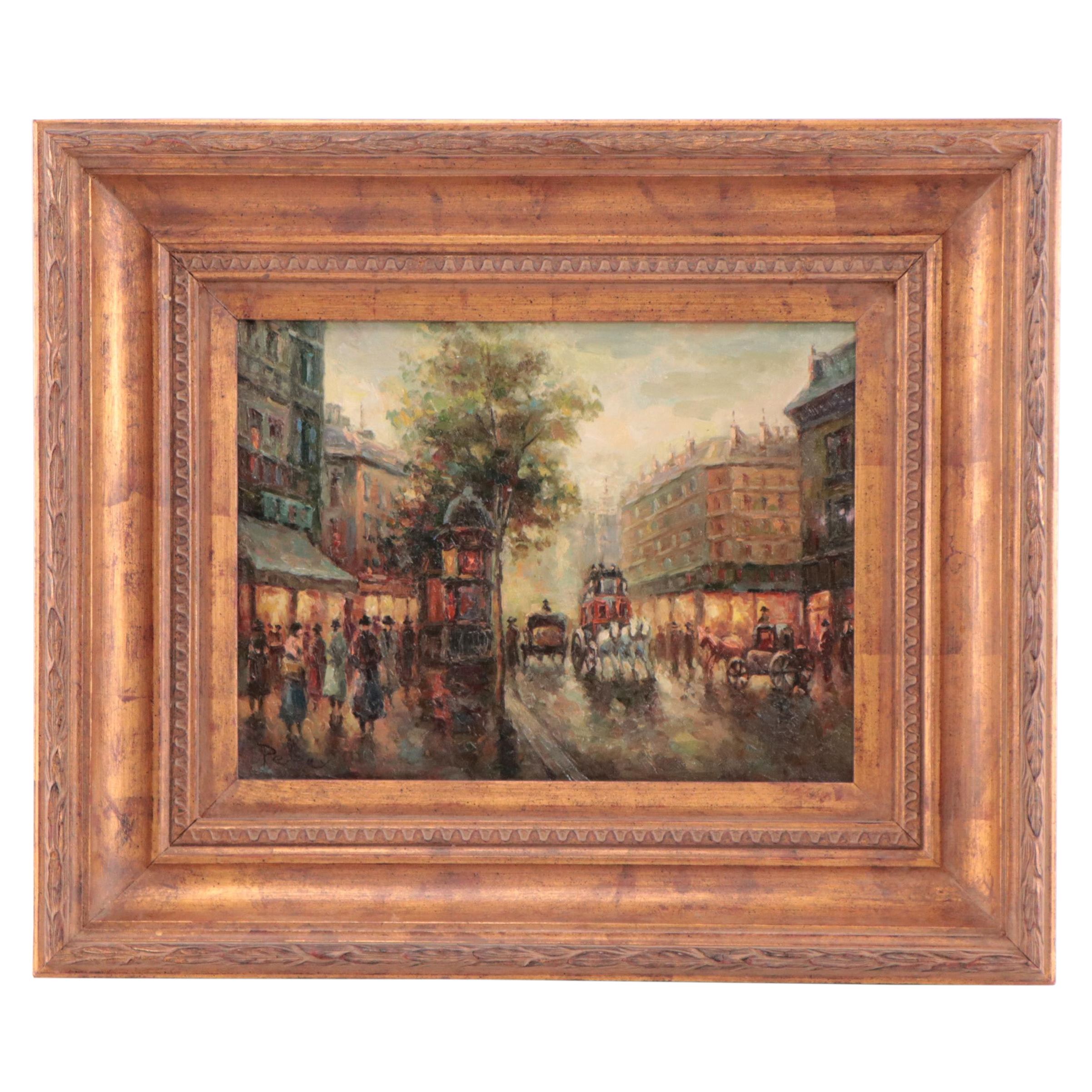 Oil Painting of Paris Street Scene