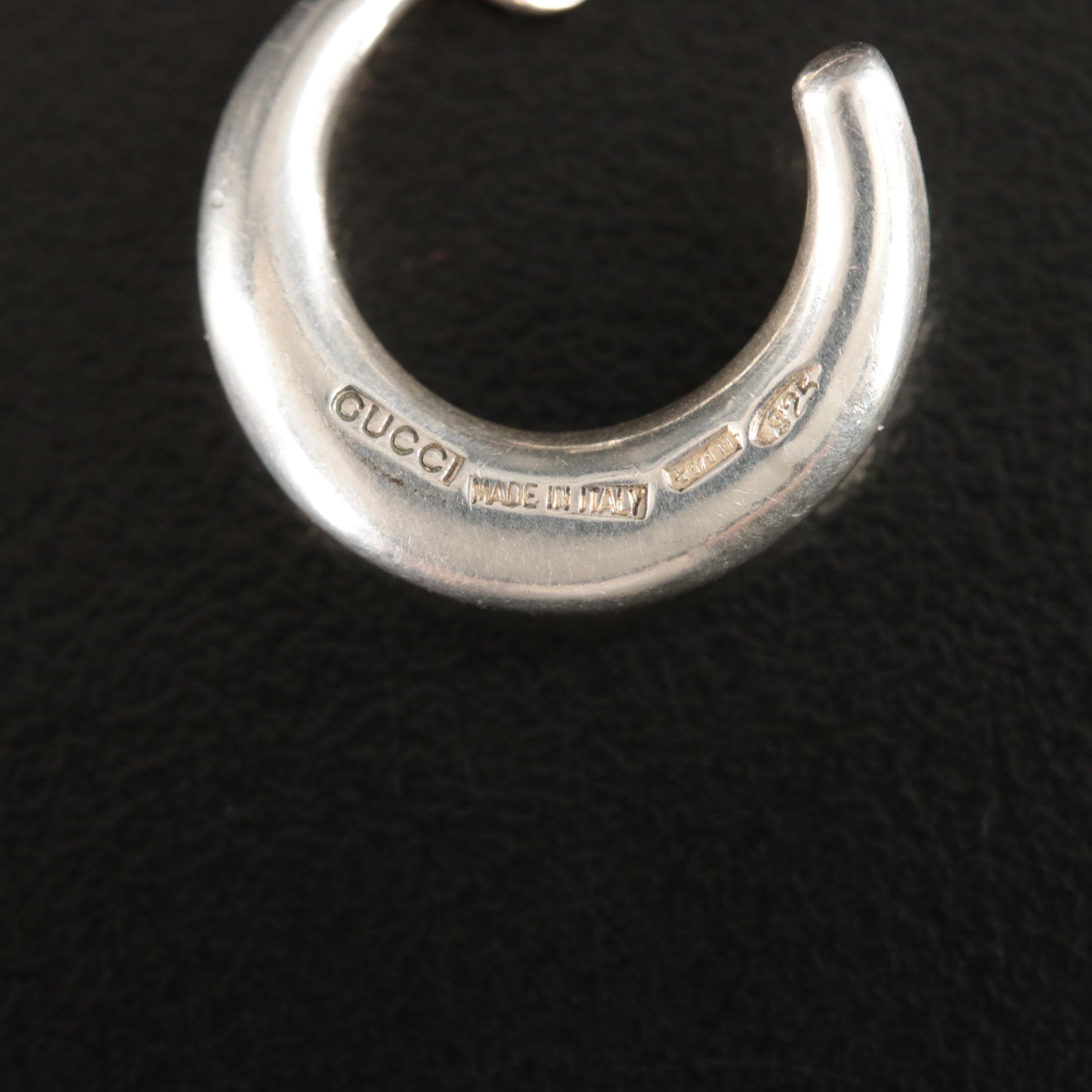 Gucci Sterling Half Hoop Earrings