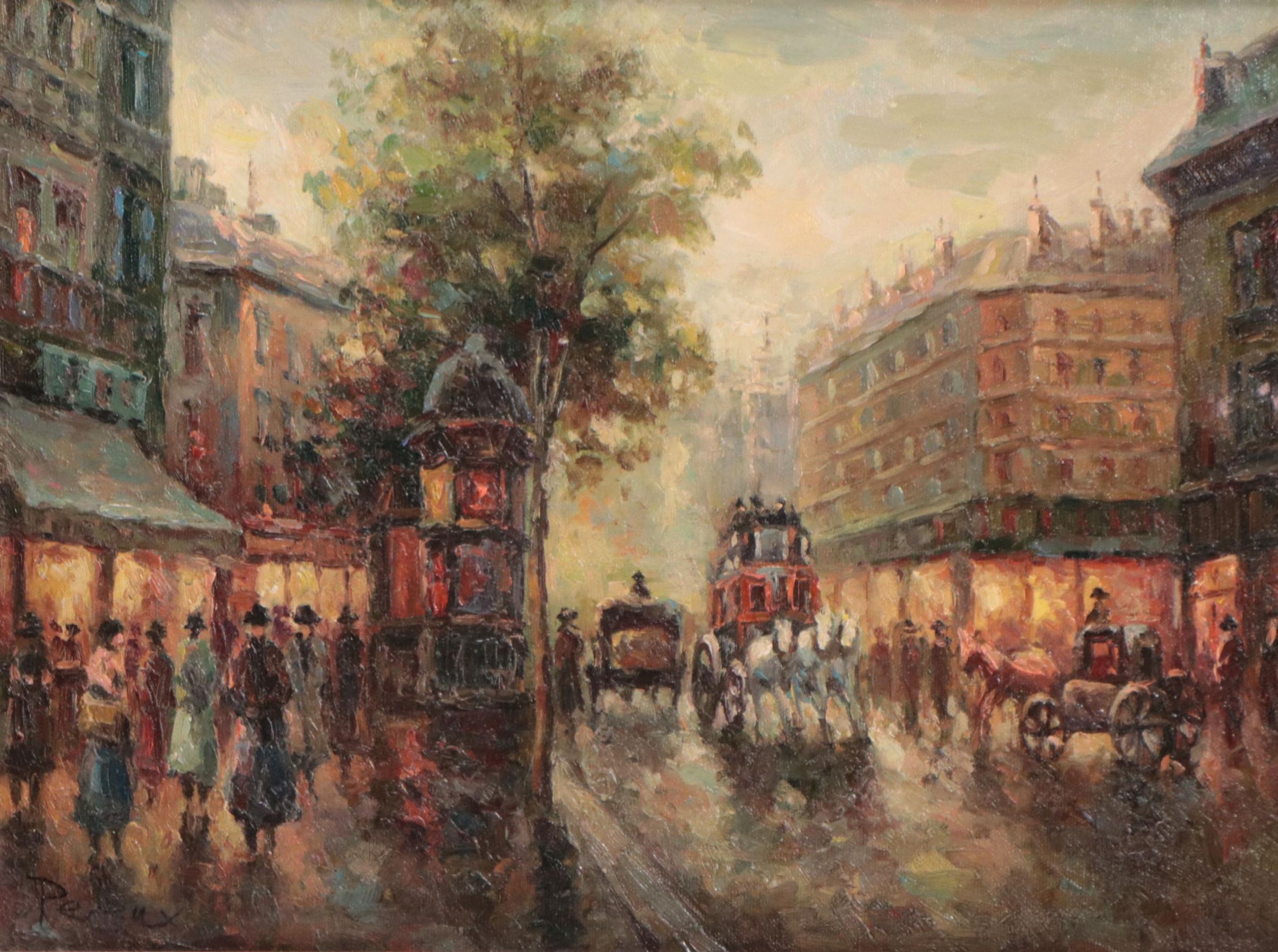 Oil Painting of Paris Street Scene