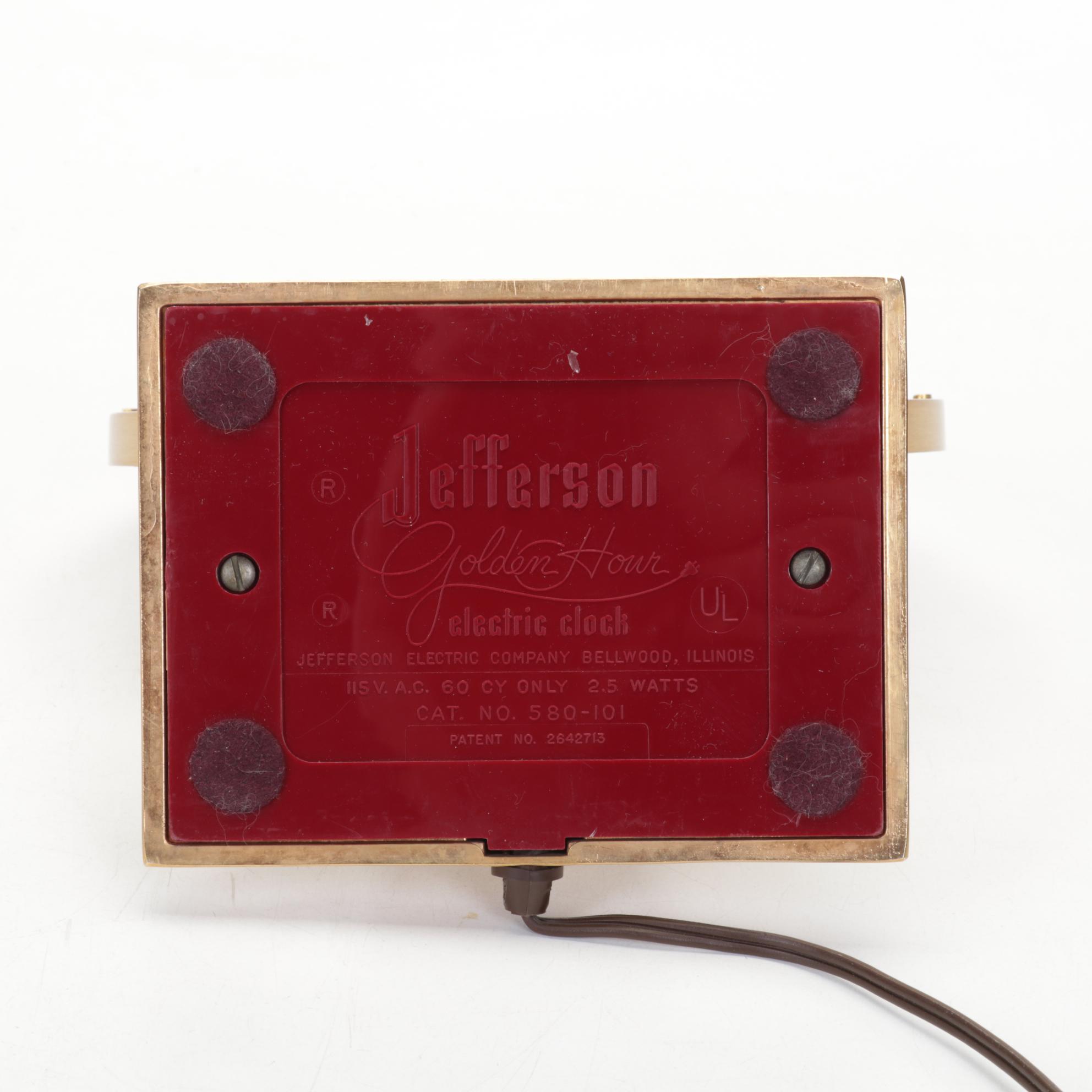 Jefferson Golden Hour Electric Clock, Late 20th Century