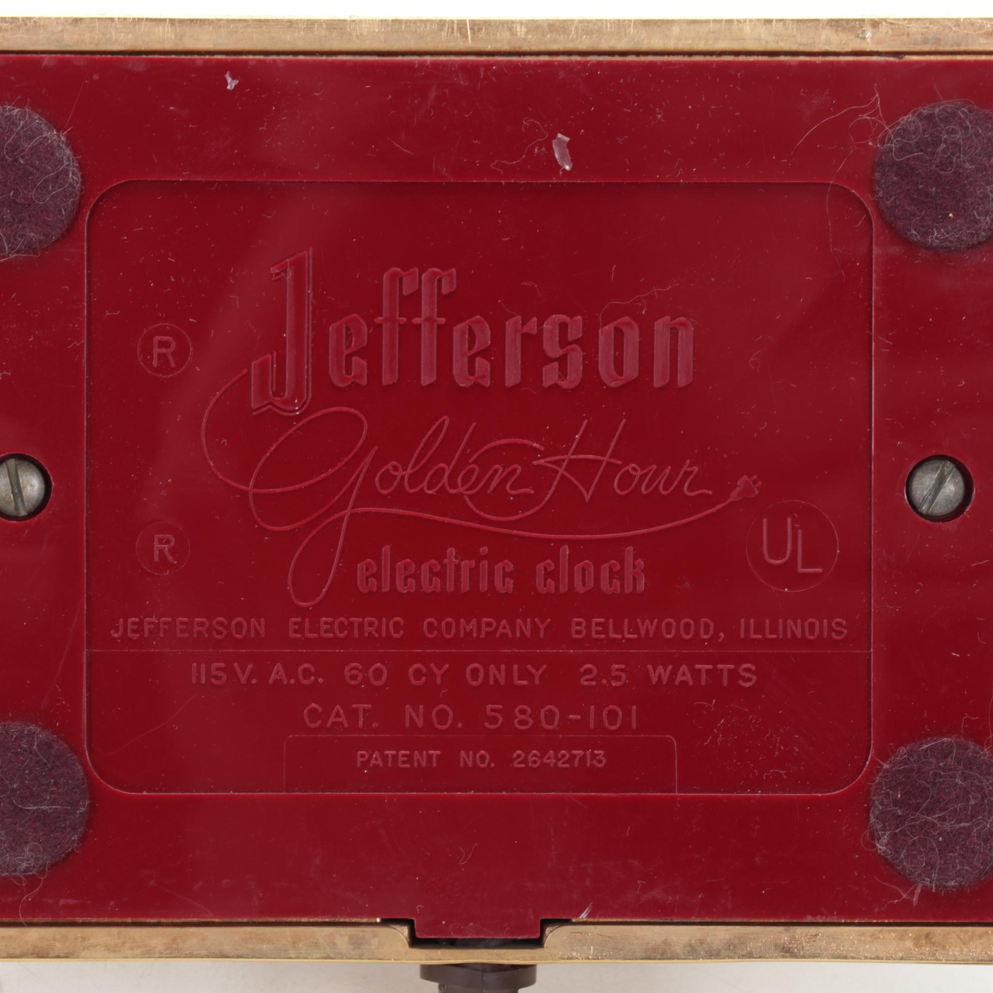 Jefferson Golden Hour Electric Clock, Late 20th Century