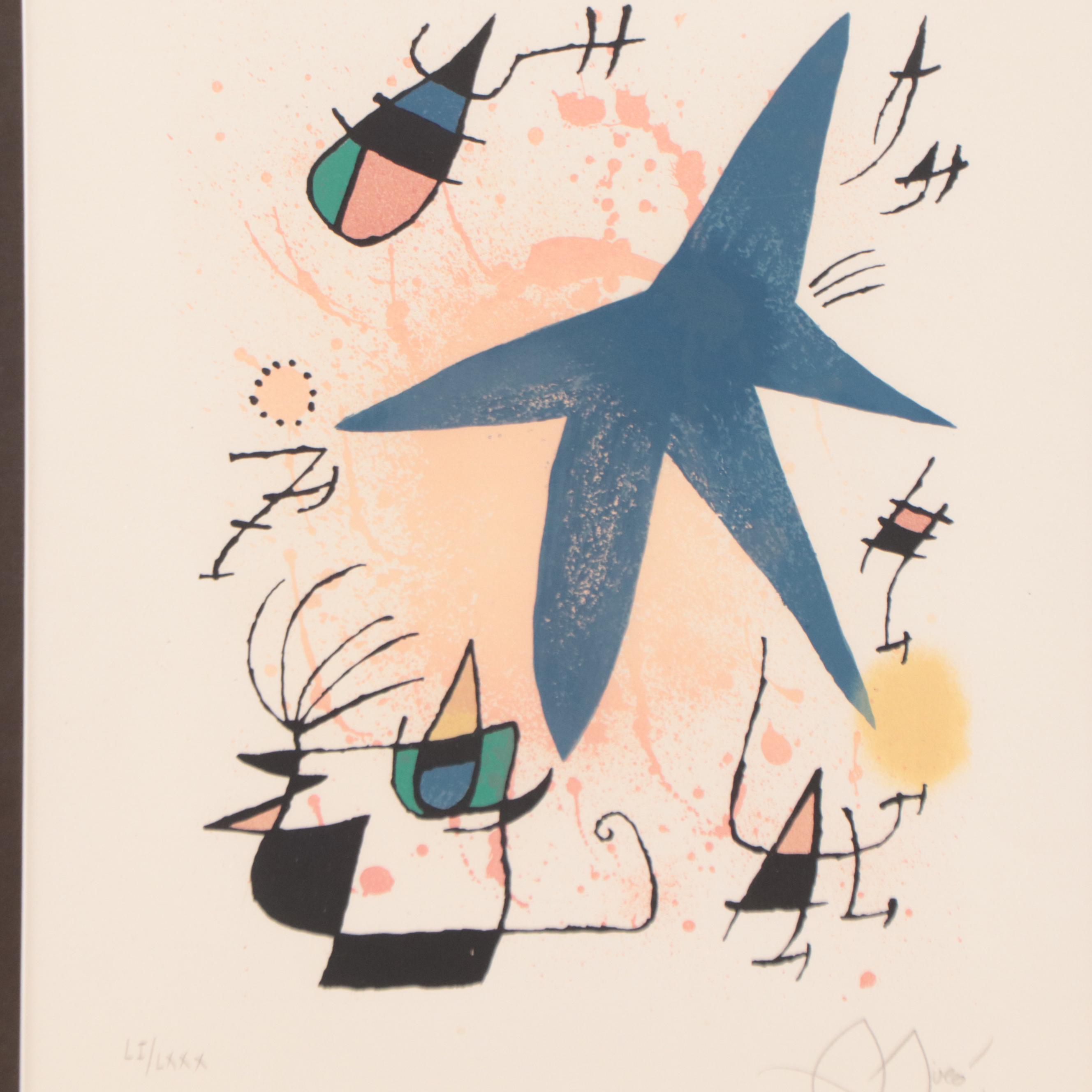 Joan Miró Lithograph "L'etoile bleu," 1972