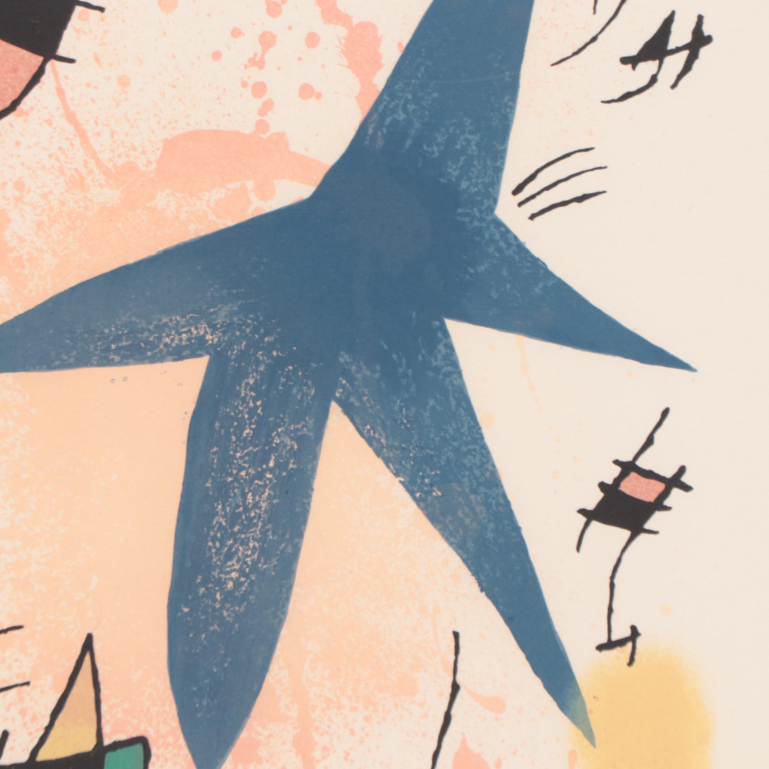 Joan Miró Lithograph "L'etoile bleu," 1972