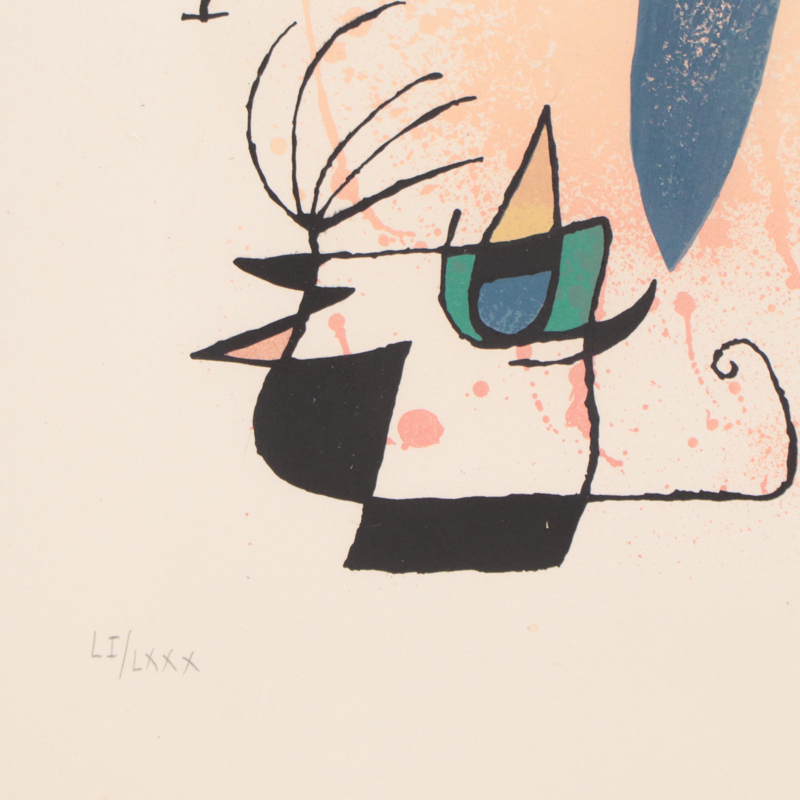 Joan Miró Lithograph "L'etoile bleu," 1972