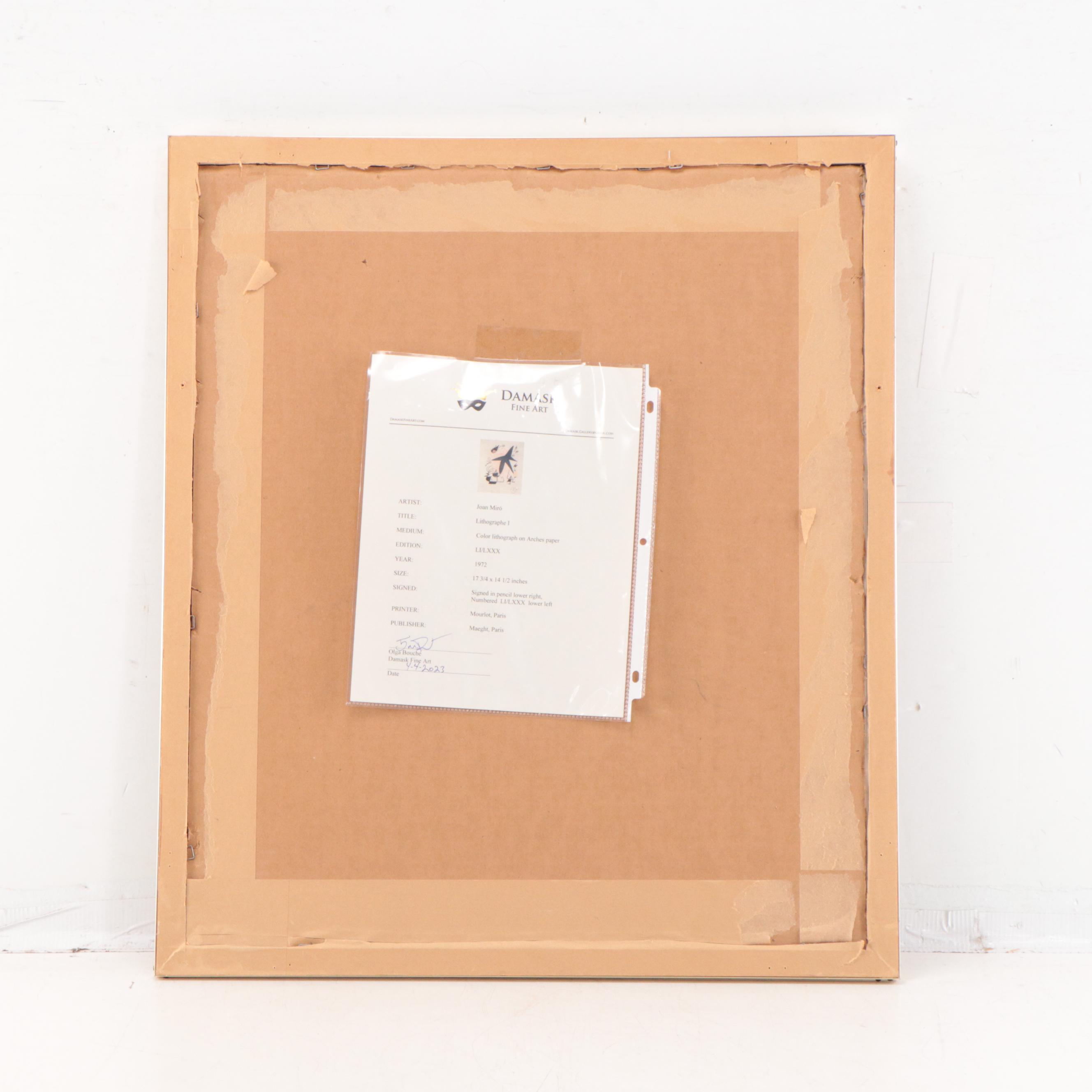 Joan Miró Lithograph "L'etoile bleu," 1972