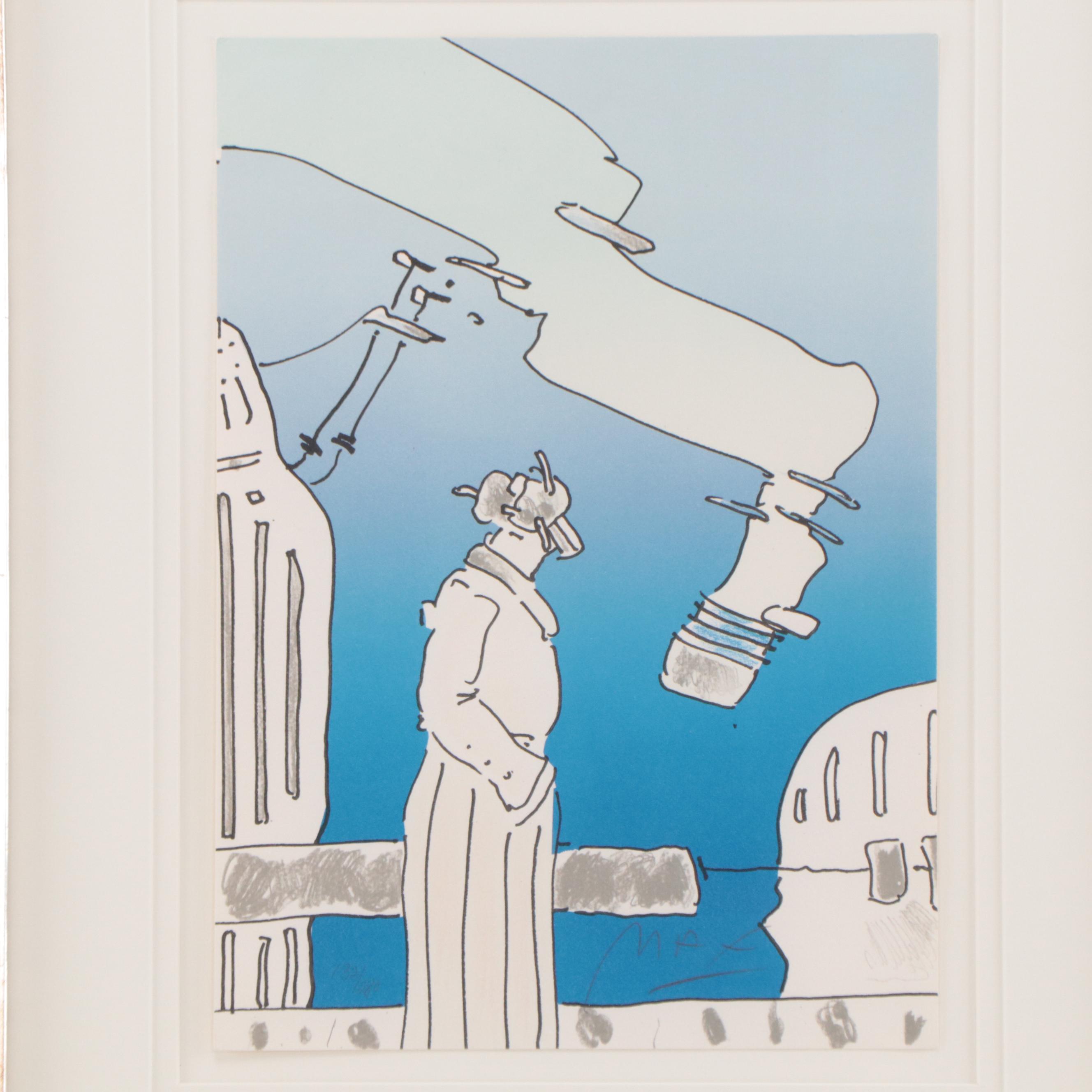 Peter Max Lithograph "Electric Future Man"