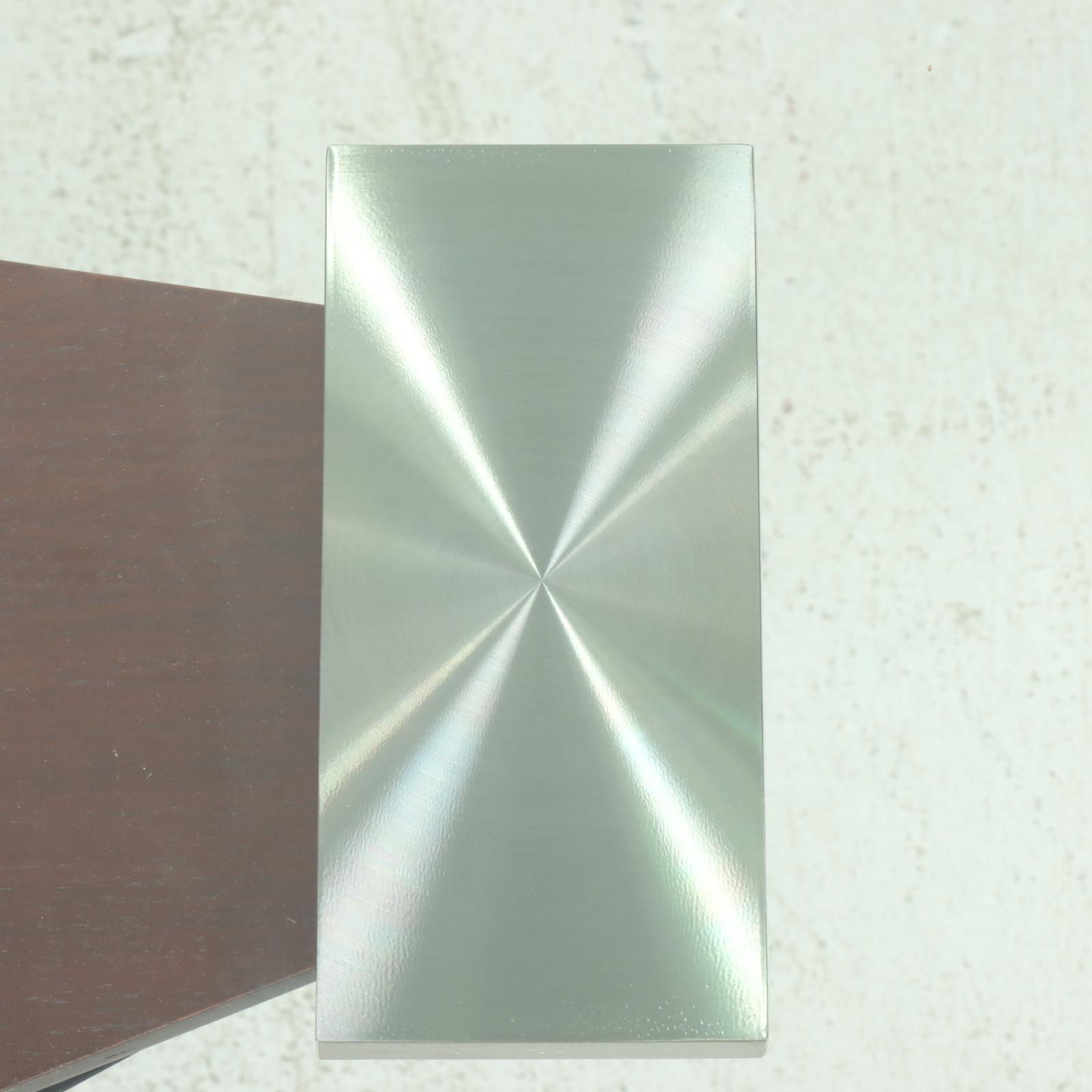 Elite Modern "Victor" Walnut Veneer, Steel and Glass Top Coffee Table