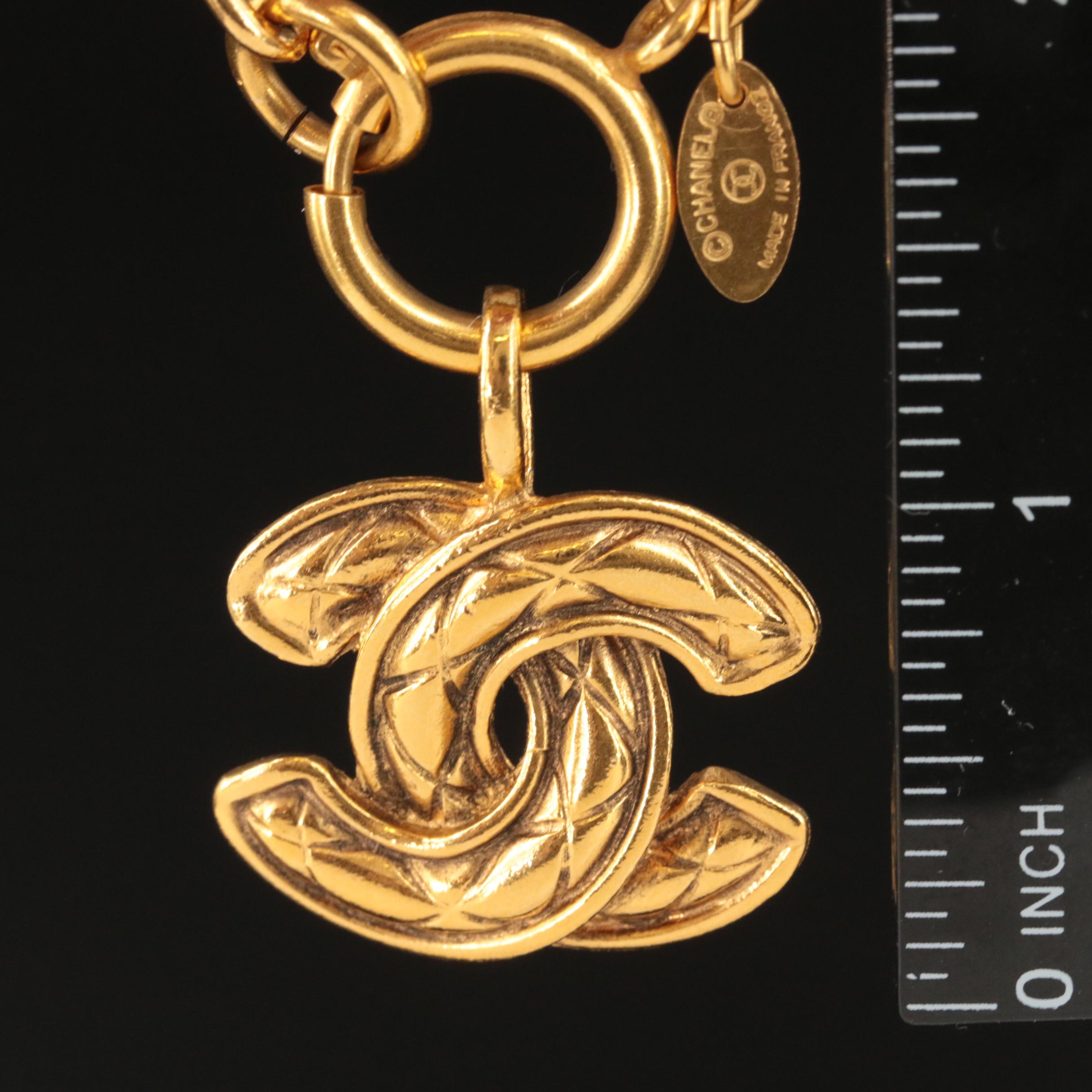 Chanel Quilted "CC" Logo Necklace