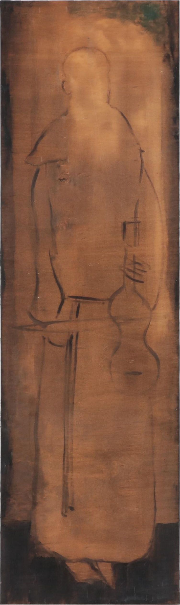 Philip the Transplant Media Painting of Figure Holding Violin, 1999