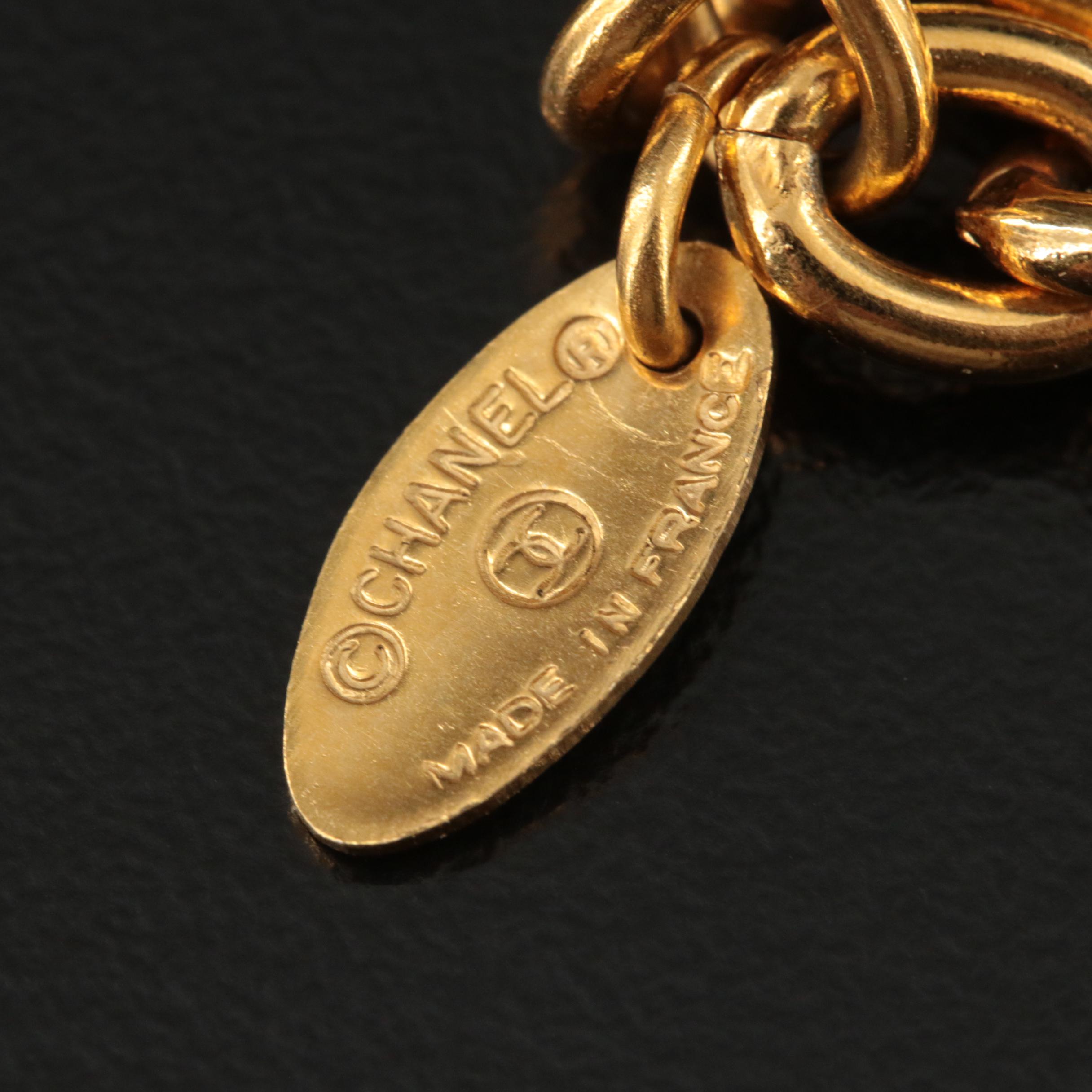 Chanel Quilted "CC" Logo Necklace