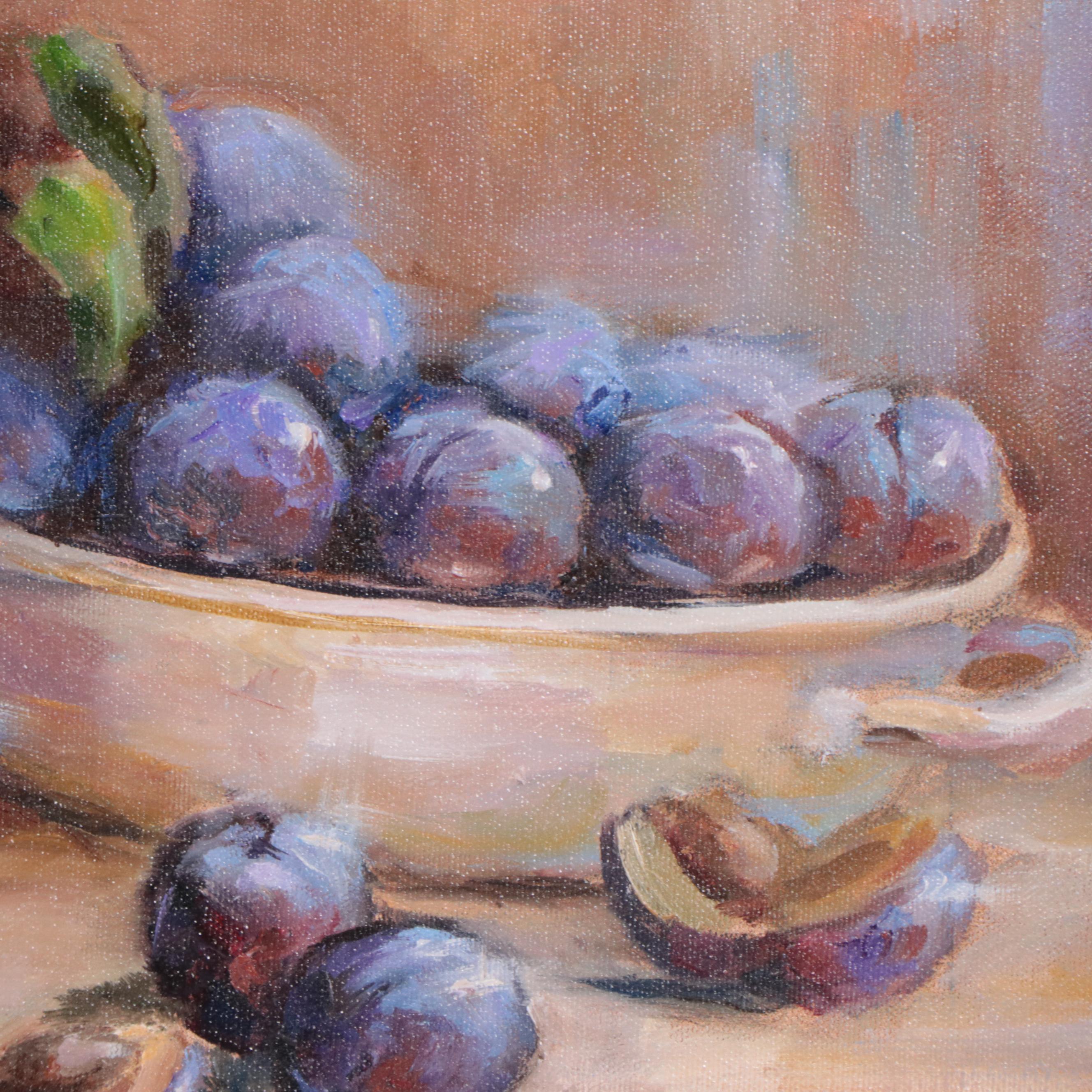 Nataliya Shlomenko Still Life Oil Painting "Plums"