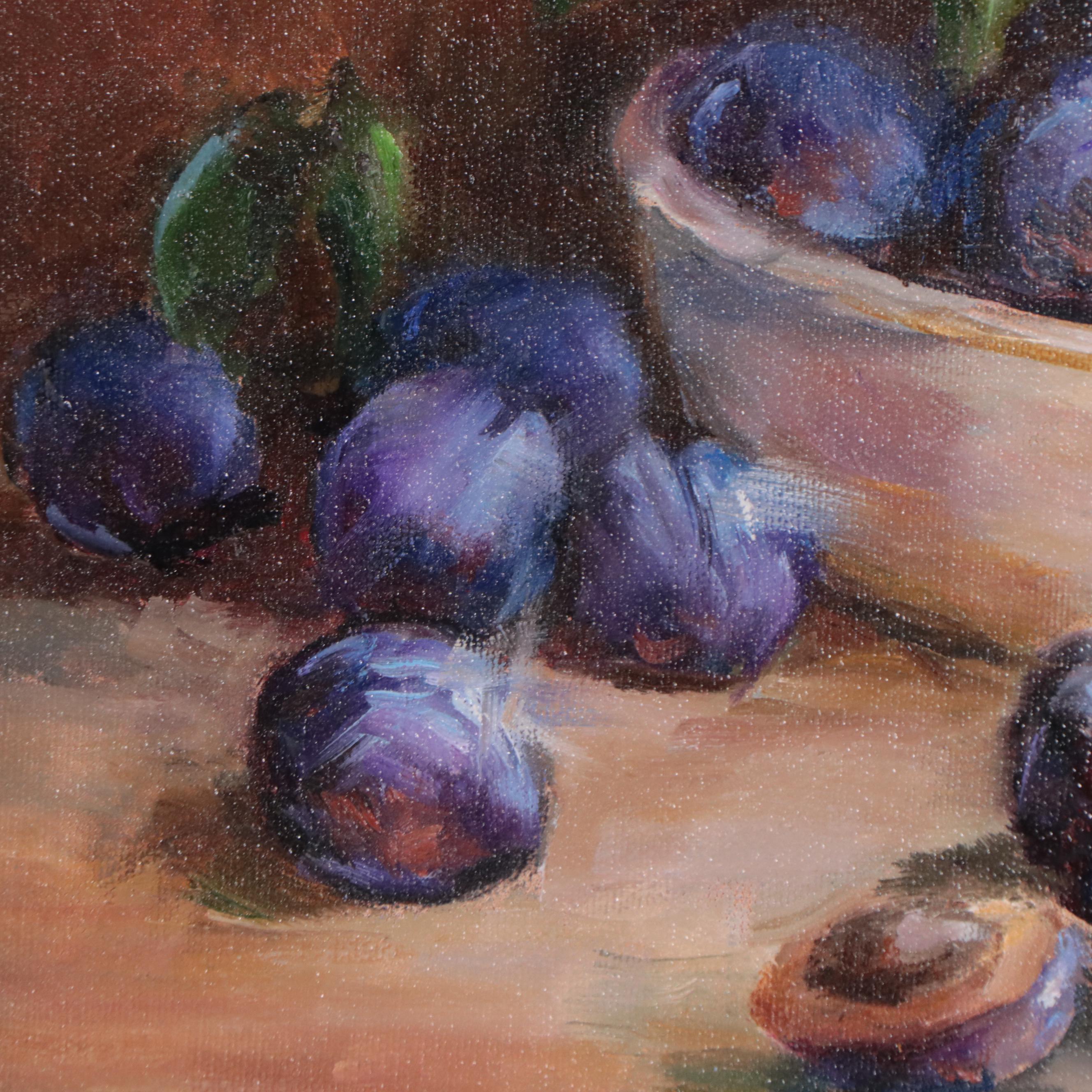 Nataliya Shlomenko Still Life Oil Painting "Plums"