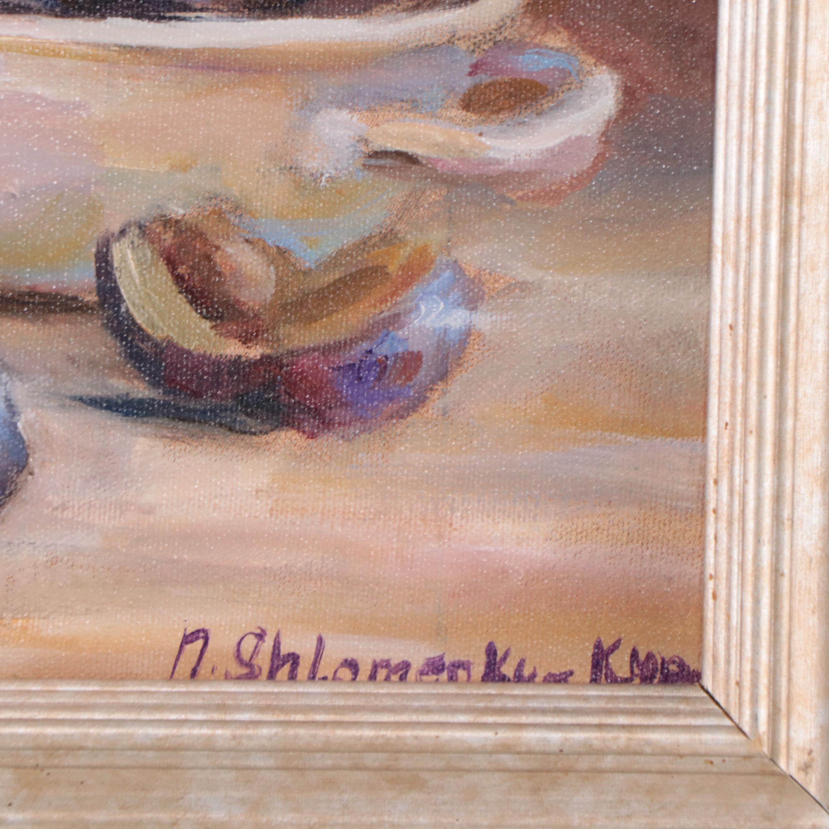 Nataliya Shlomenko Still Life Oil Painting "Plums"