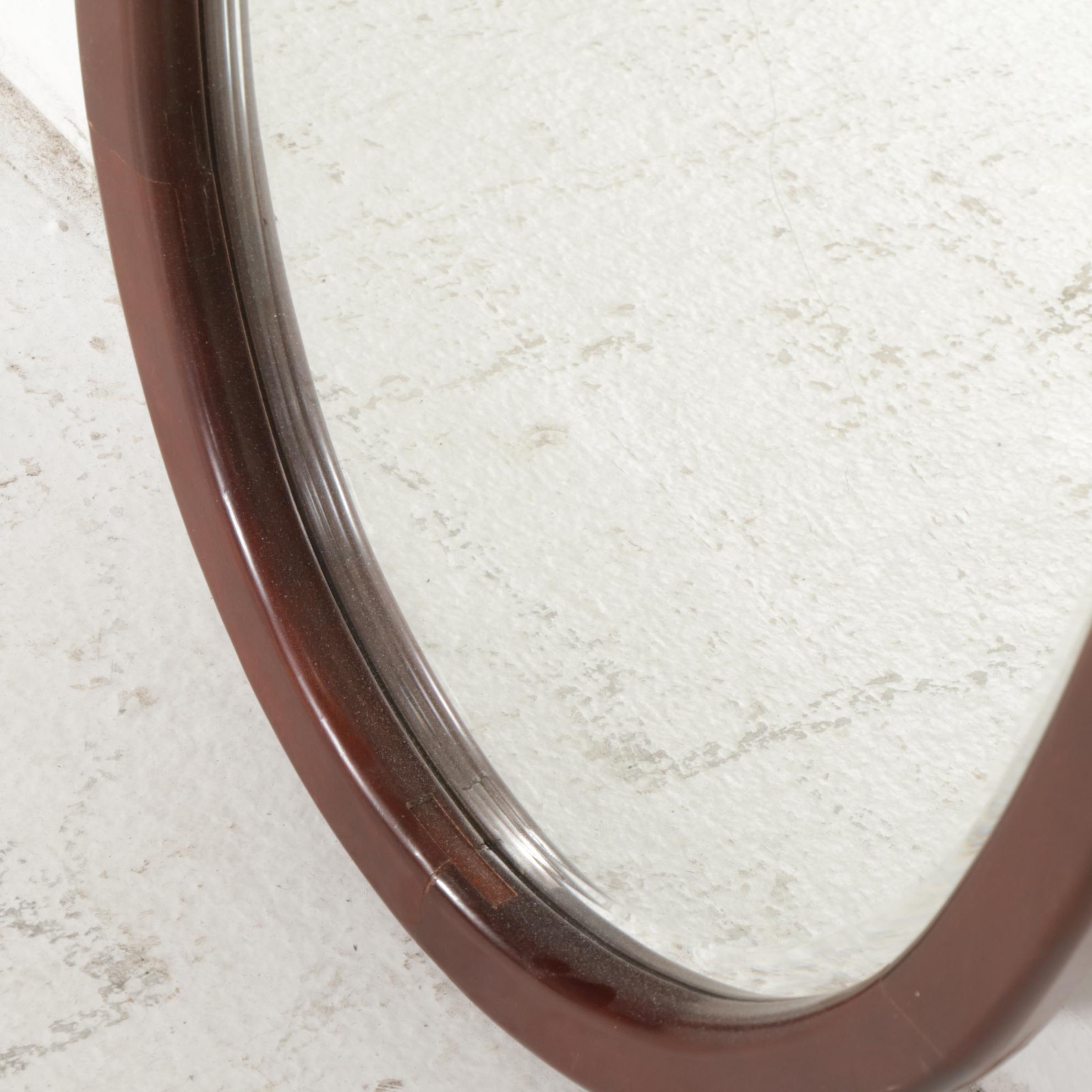 The Bombay Co. Queen Anne Style Cherry-Stained Side Table with Wall Mirror