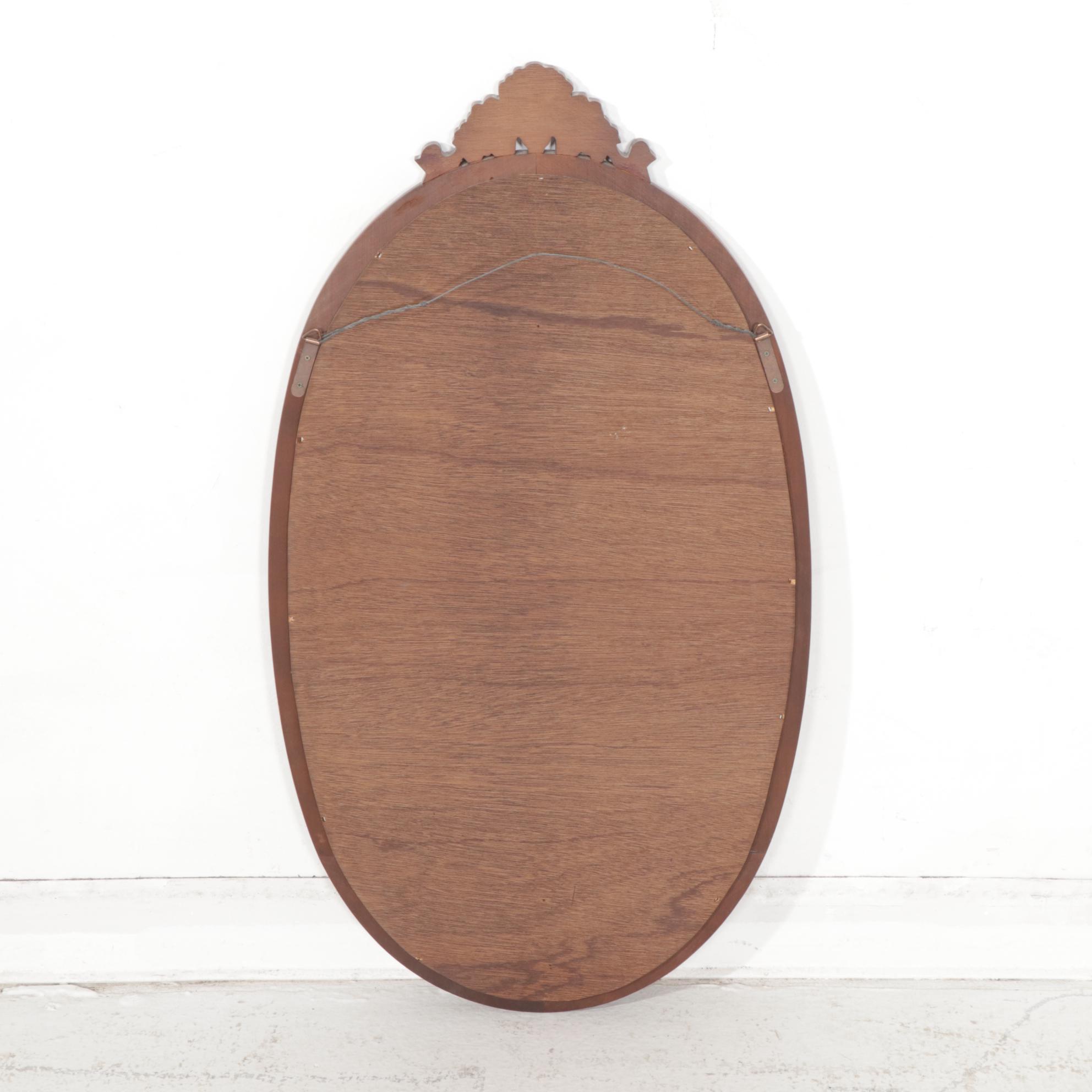 The Bombay Co. Queen Anne Style Cherry-Stained Side Table with Wall Mirror
