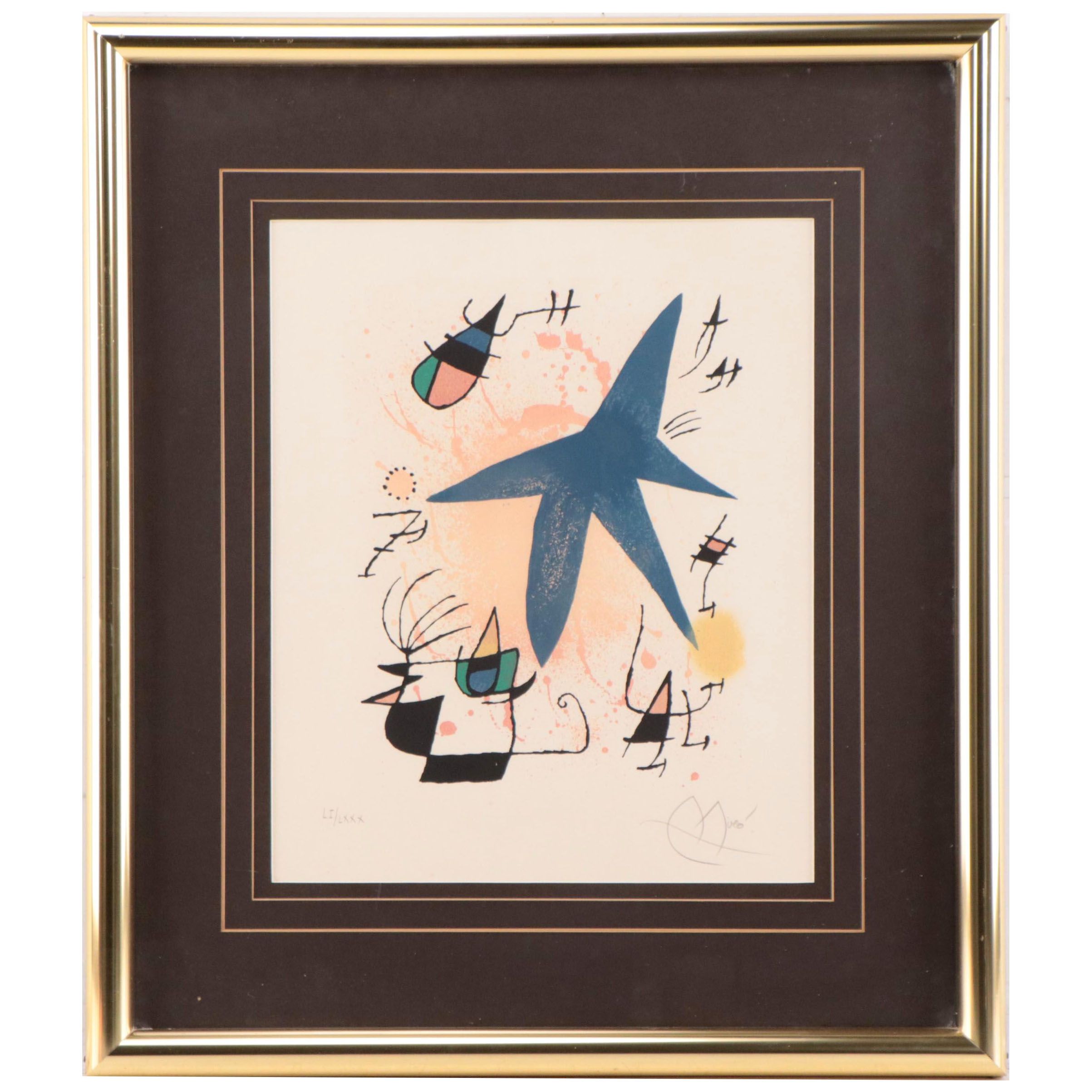 Joan Miró Lithograph "L'etoile bleu," 1972