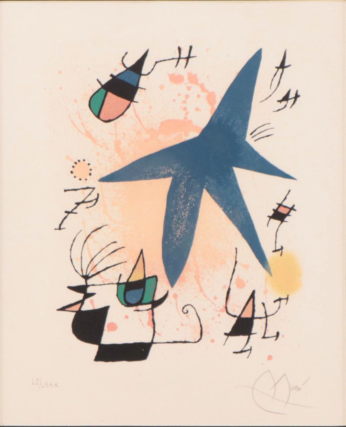 Joan Miró Lithograph "L'etoile bleu," 1972