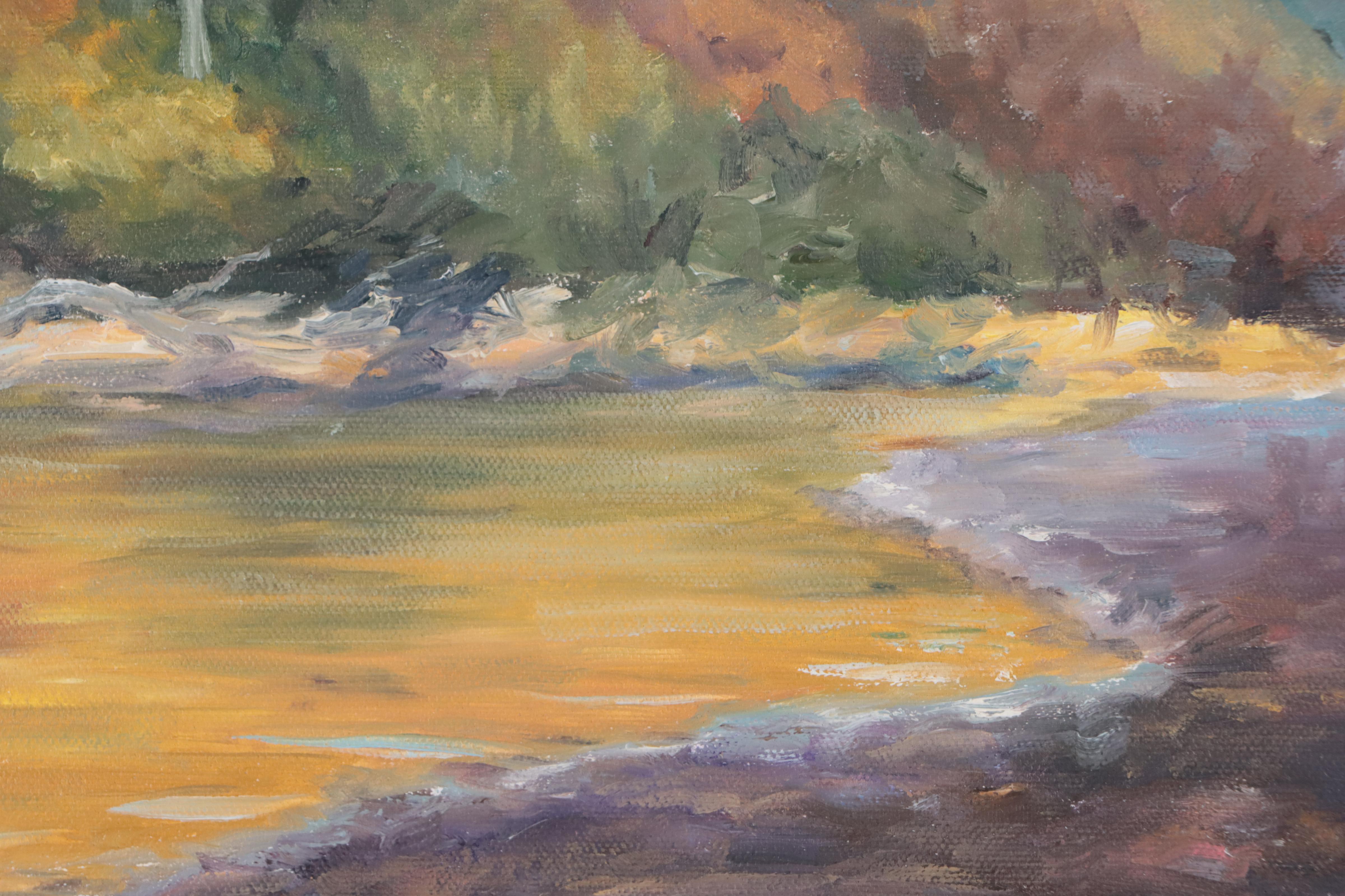 Kathrine L. Meade Oil Painting "Golden Sunrise on the White River II," 2007