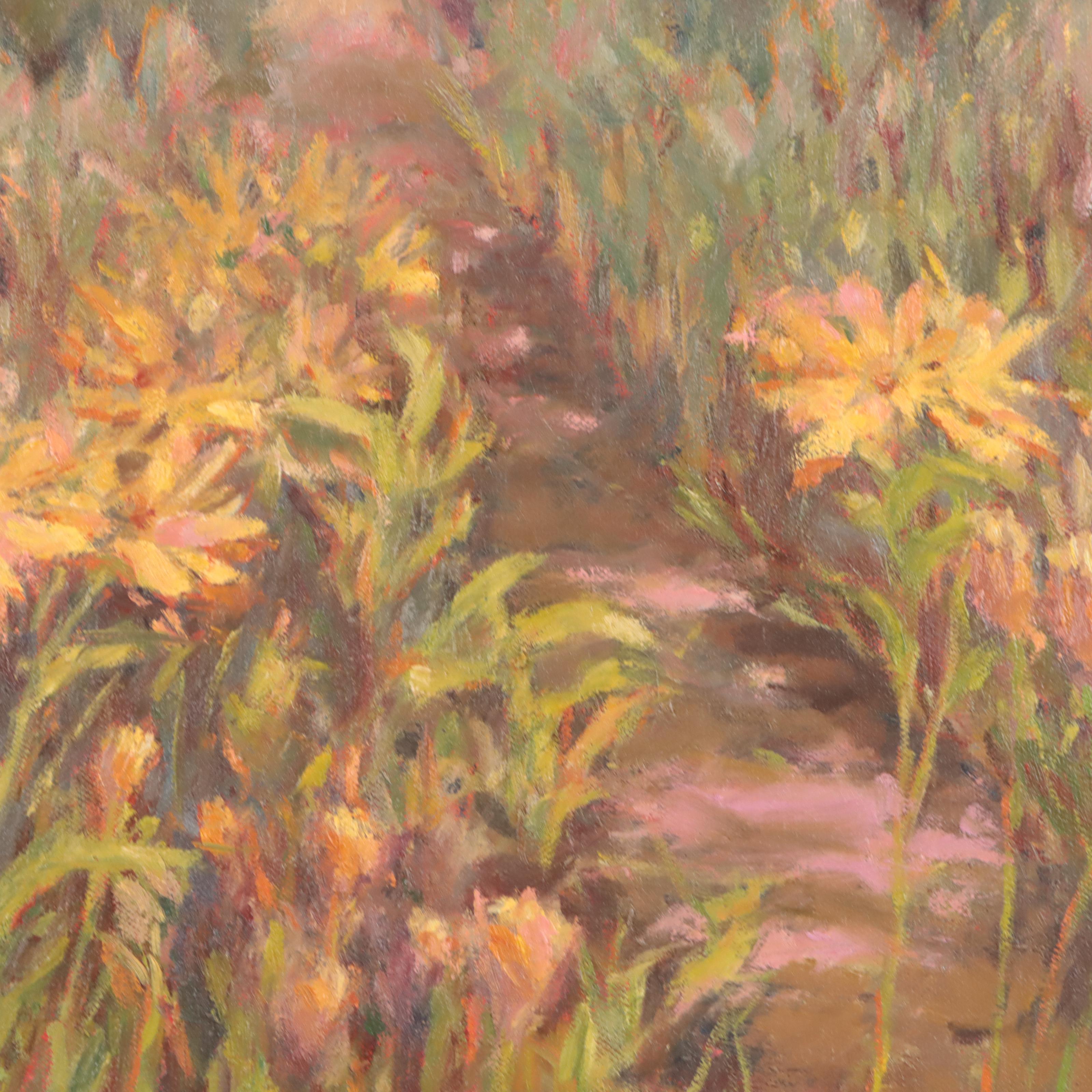 Lesley Haflich Oil Painting "Canoe Path At Burr Oak Bend," 2009