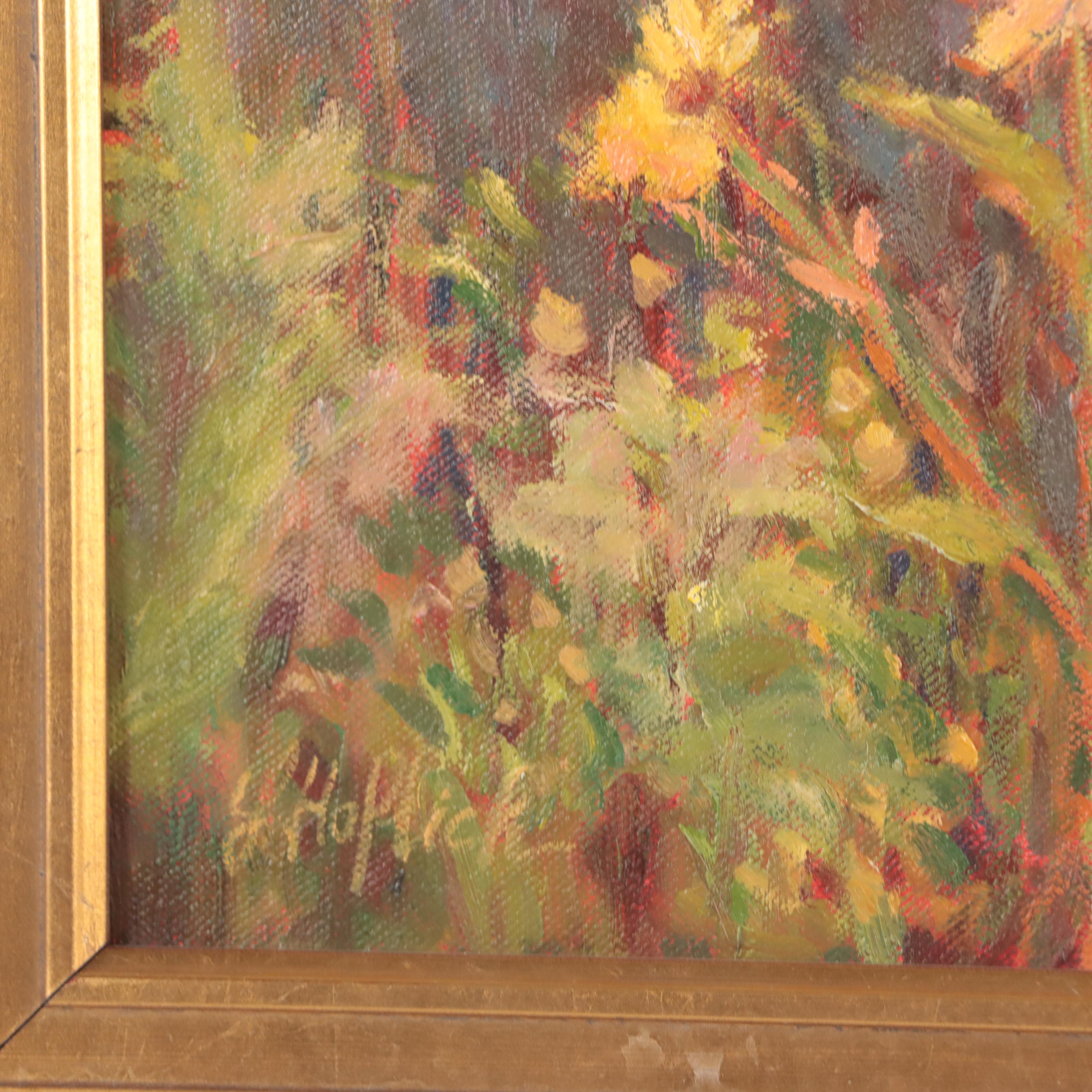 Lesley Haflich Oil Painting "Canoe Path At Burr Oak Bend," 2009