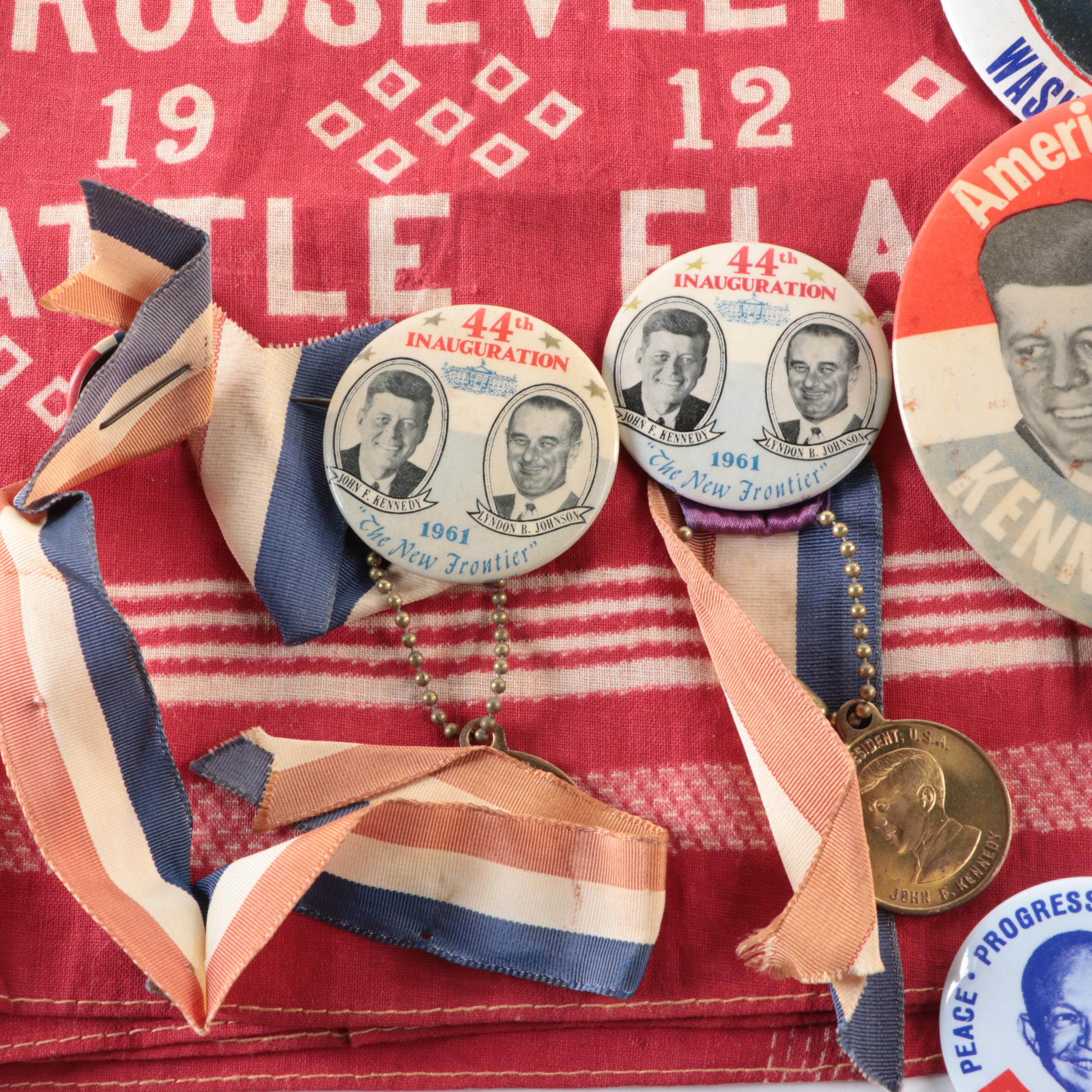 Political Inauguration Programs, Pinbacks, Flags and Newspapers
