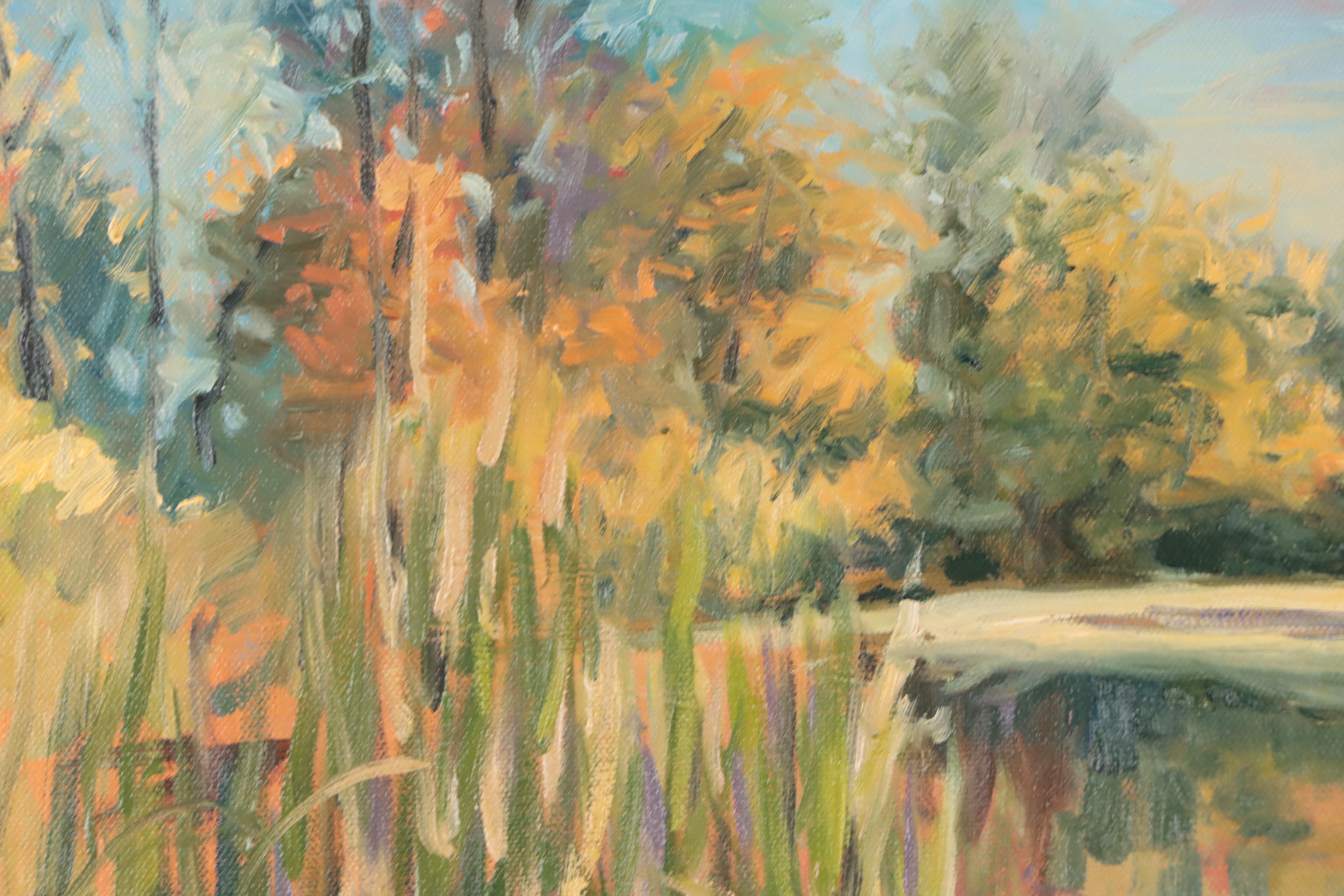 Lesley Haflich Oil Painting of River Landscape