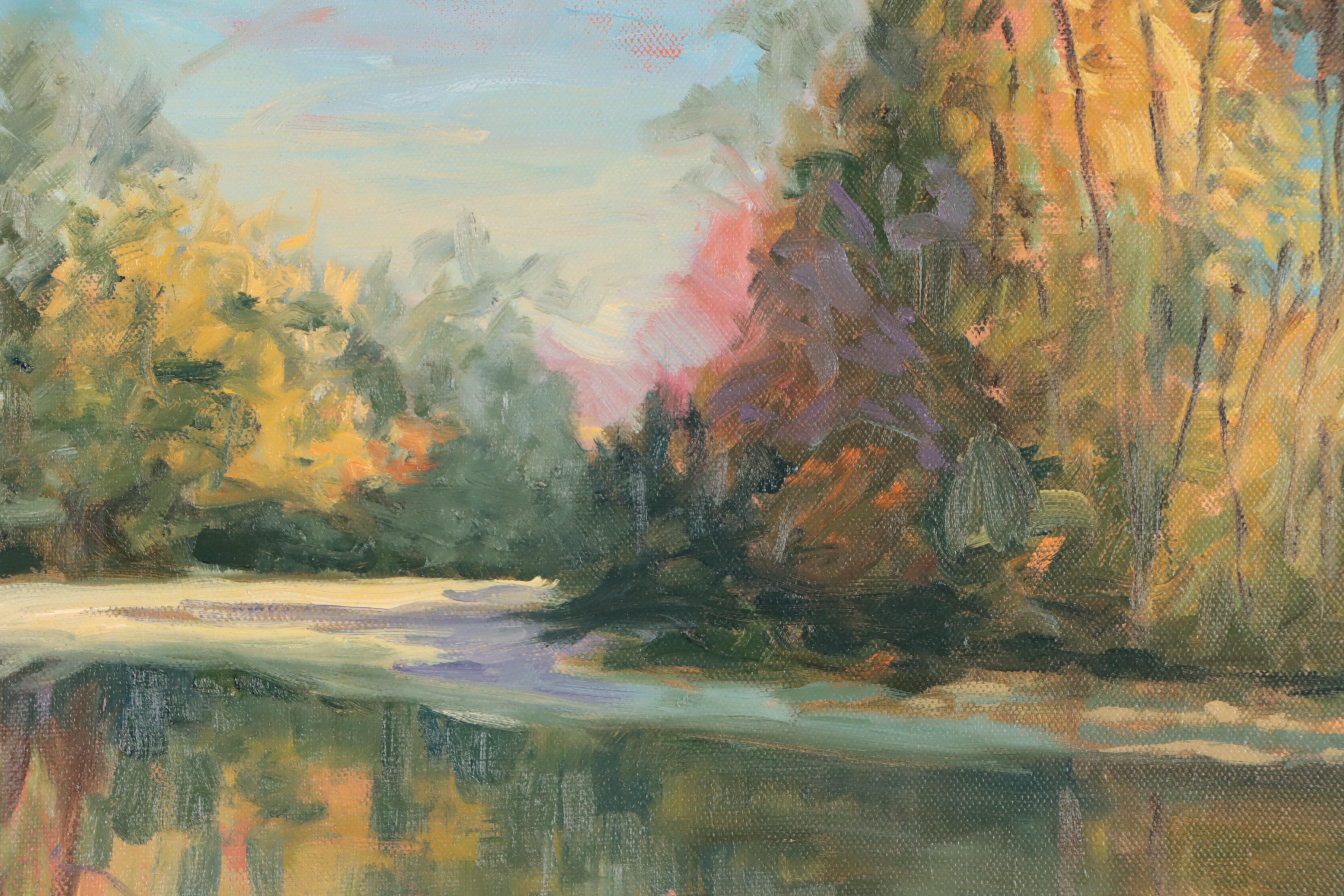 Lesley Haflich Oil Painting of River Landscape