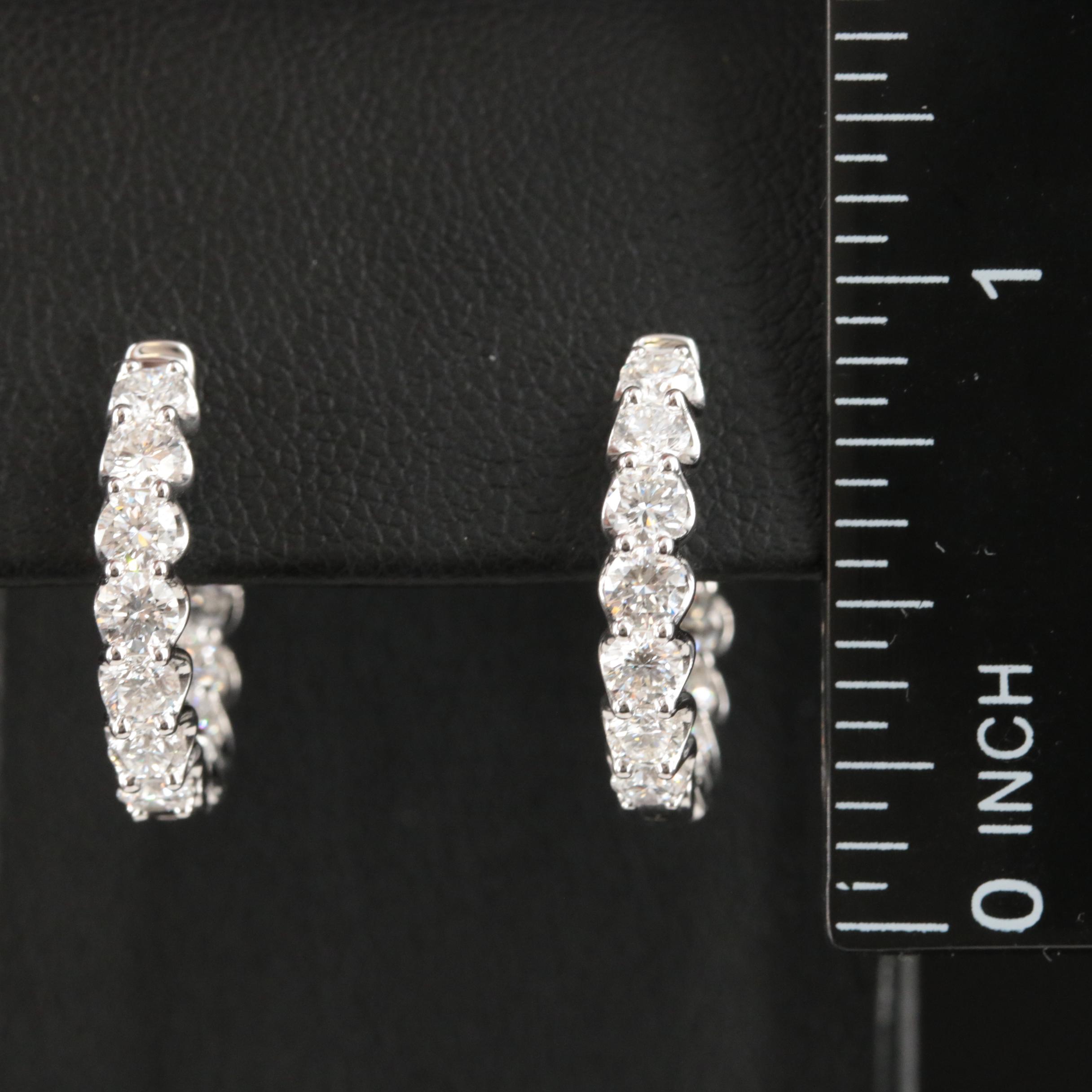 14K 2.28 CTW Lab Grown Diamond Inside-Out Hoop Earrings