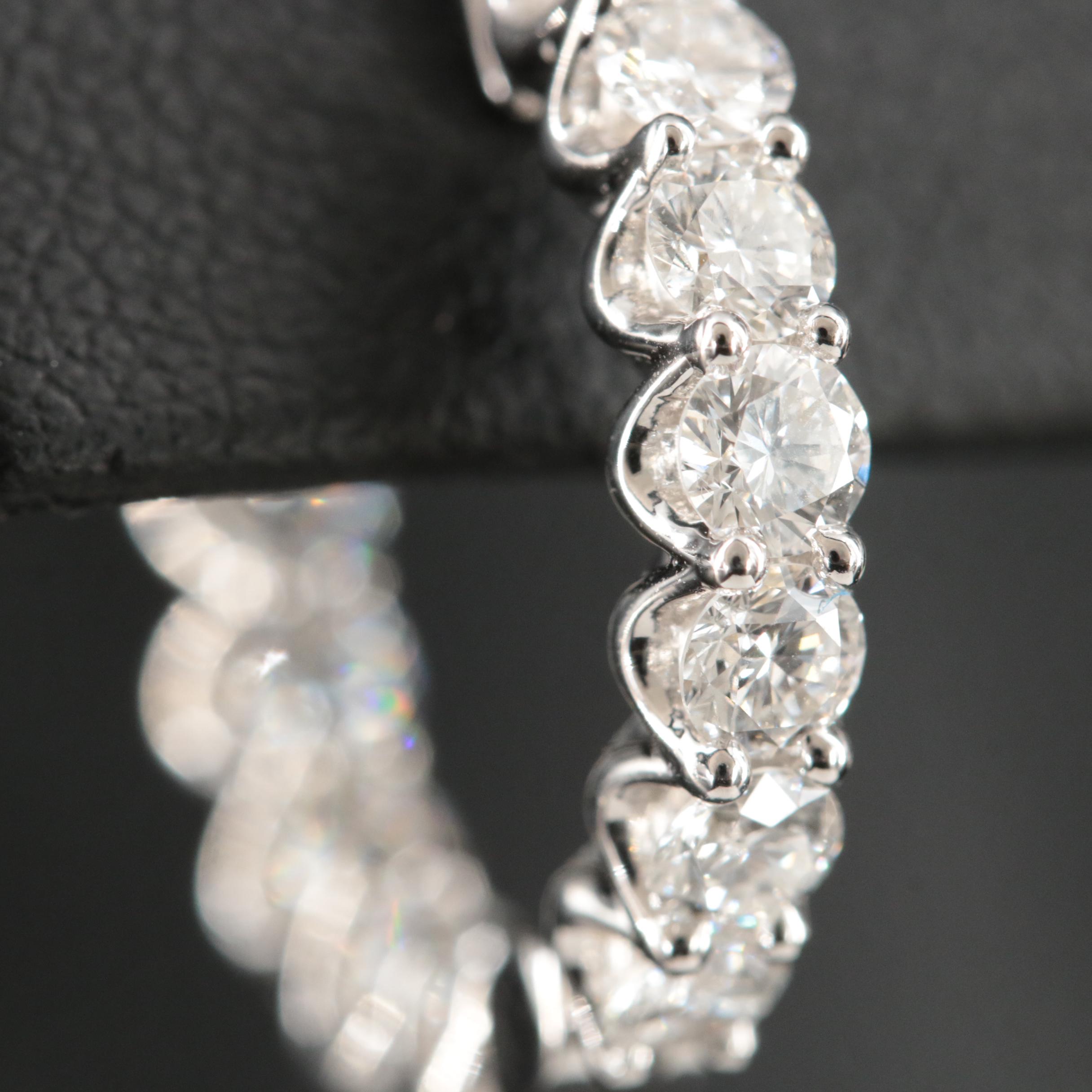 14K 2.28 CTW Lab Grown Diamond Inside-Out Hoop Earrings