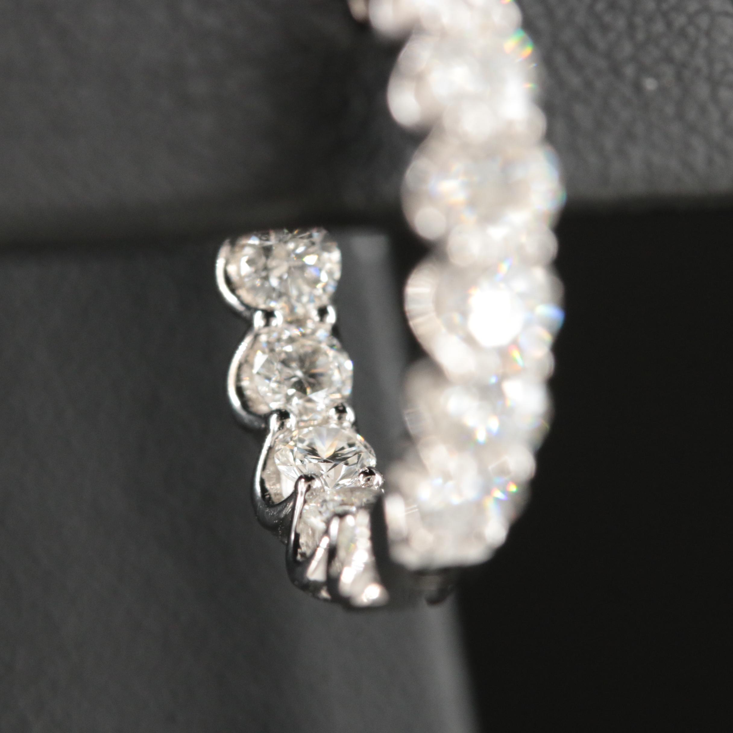 14K 2.28 CTW Lab Grown Diamond Inside-Out Hoop Earrings