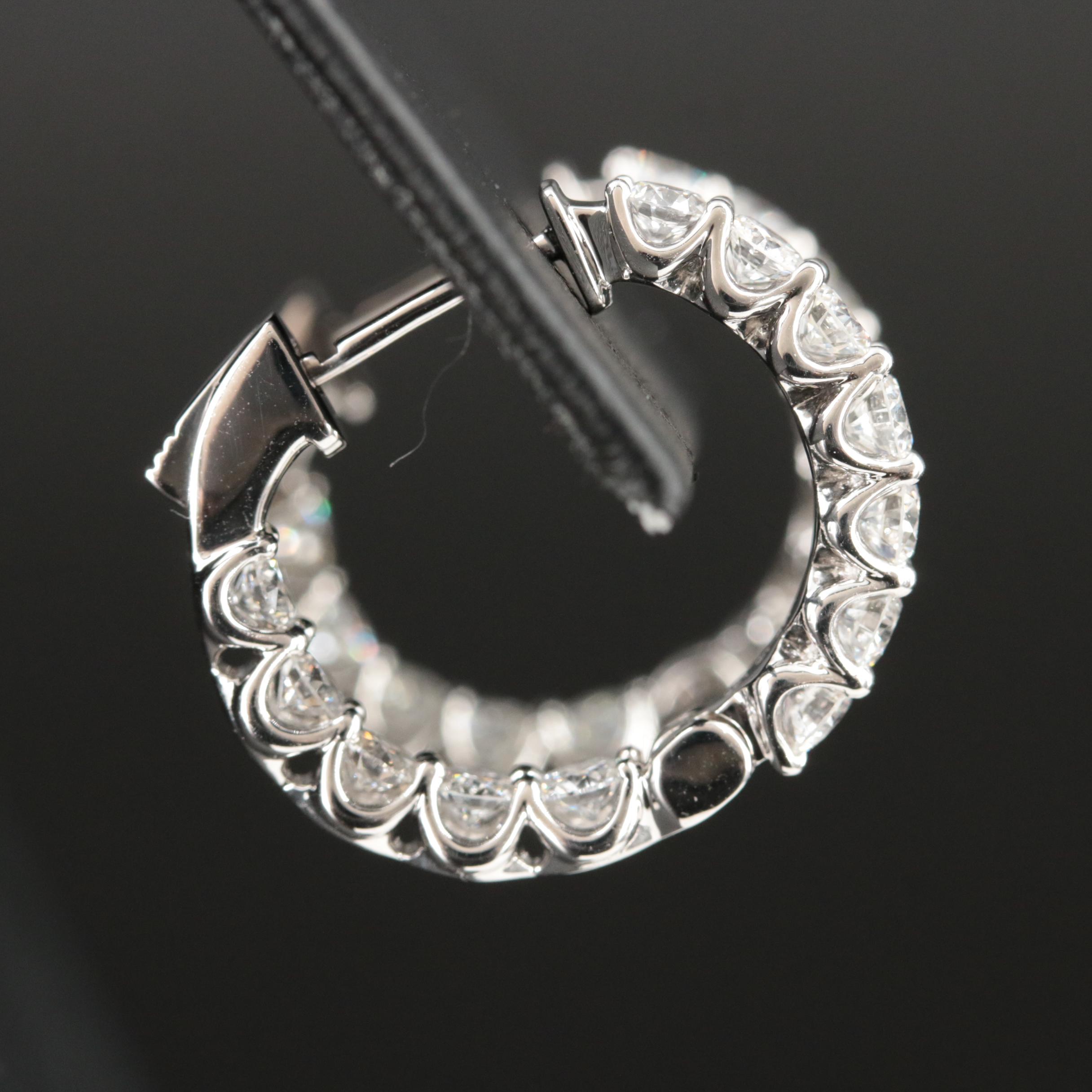 14K 2.28 CTW Lab Grown Diamond Inside-Out Hoop Earrings