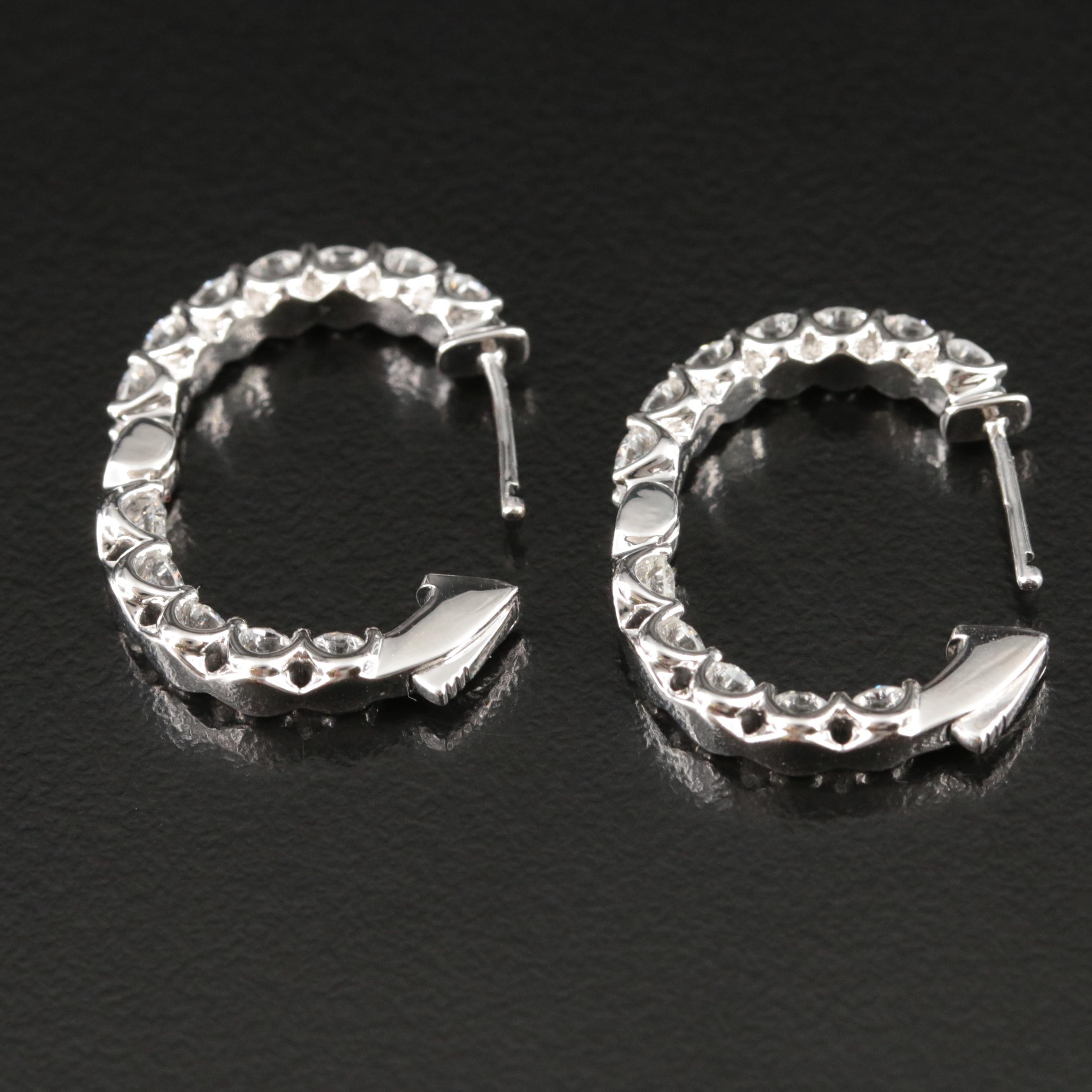 14K 2.28 CTW Lab Grown Diamond Inside-Out Hoop Earrings