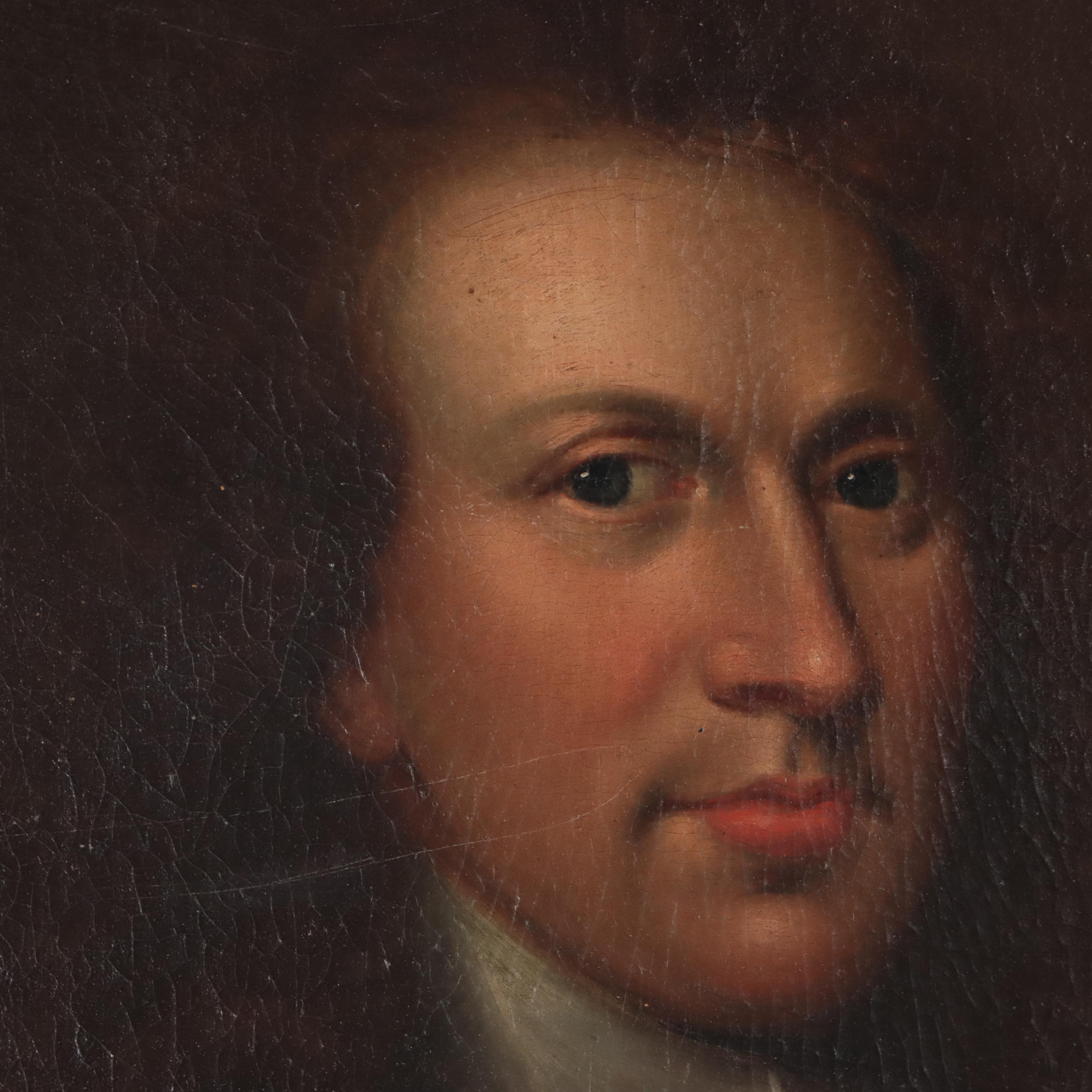 British School Oil Painting of a Clerical Gentleman, 17th or 18th Century