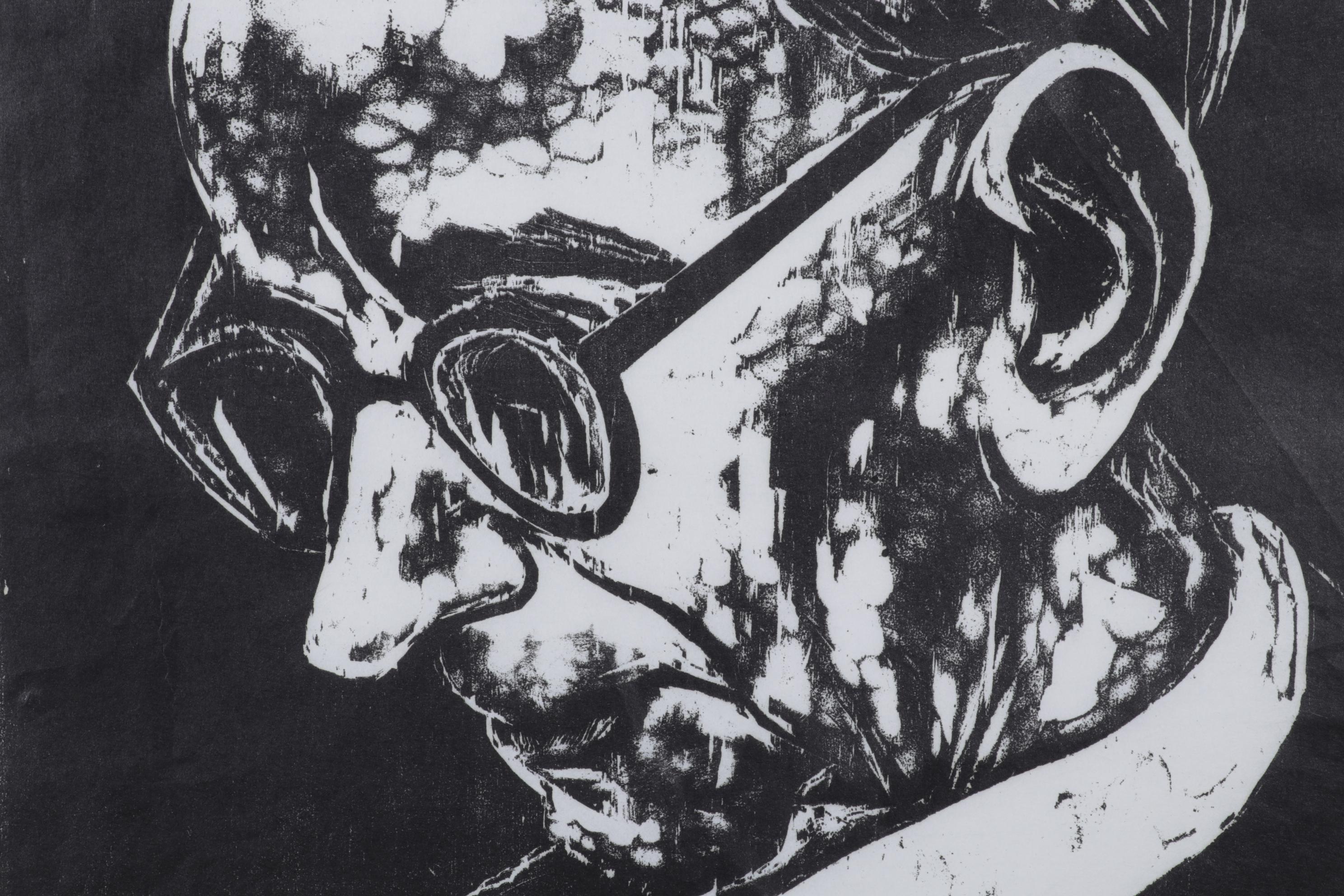 Sidney Chafetz Woodcut "A. J. Muste," 1967