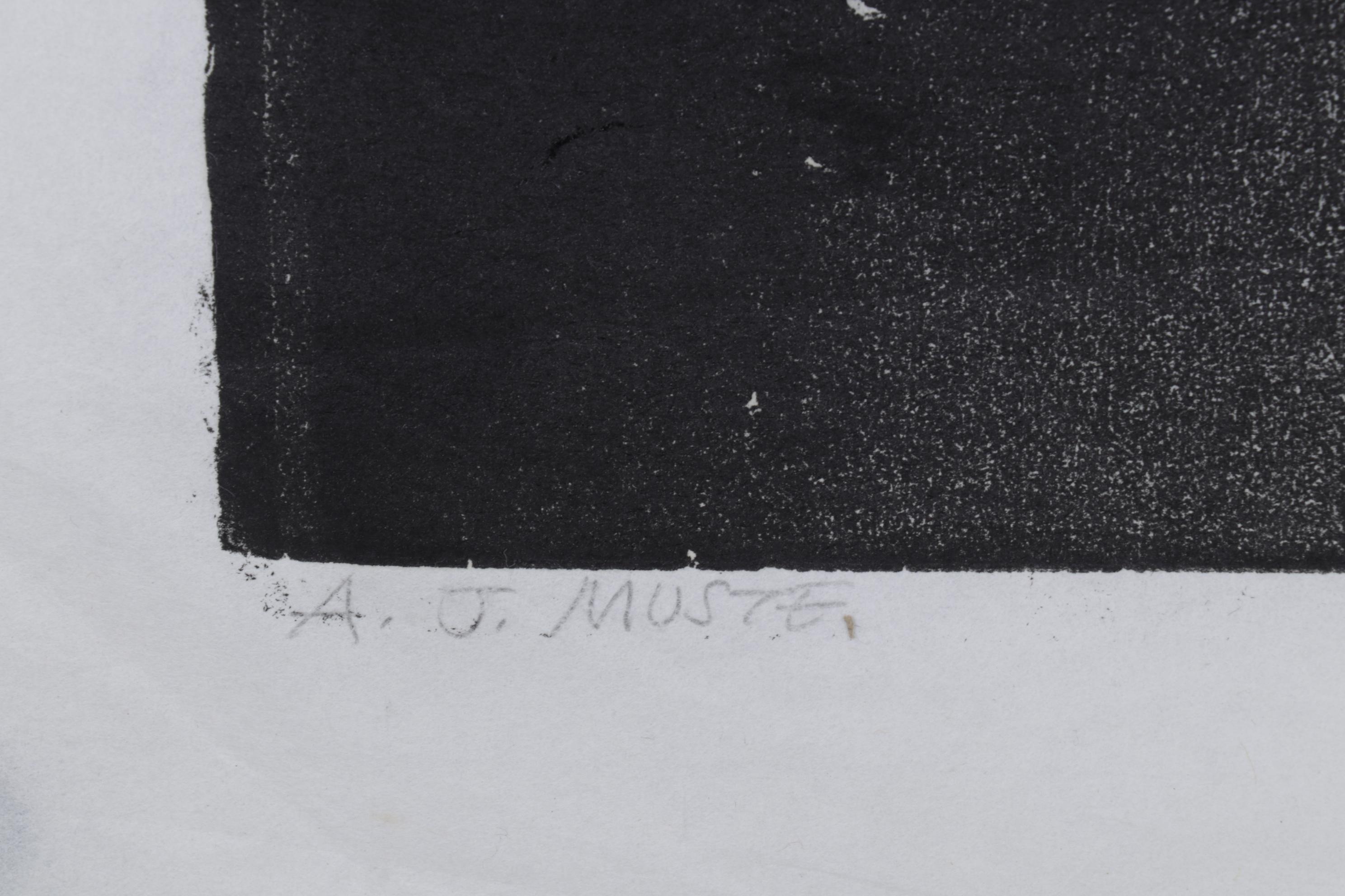 Sidney Chafetz Woodcut "A. J. Muste," 1967