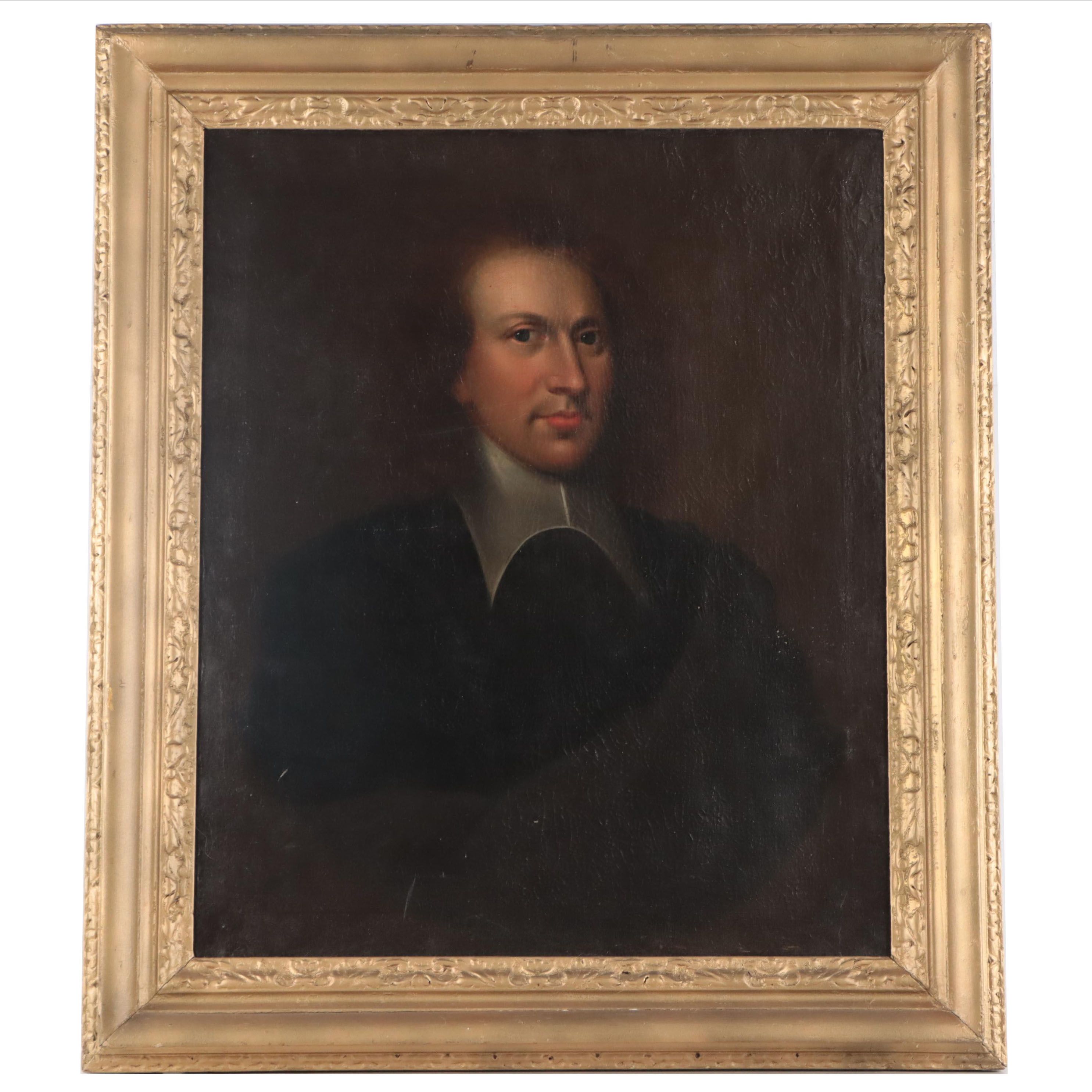 British School Oil Painting of a Clerical Gentleman, 17th or 18th Century