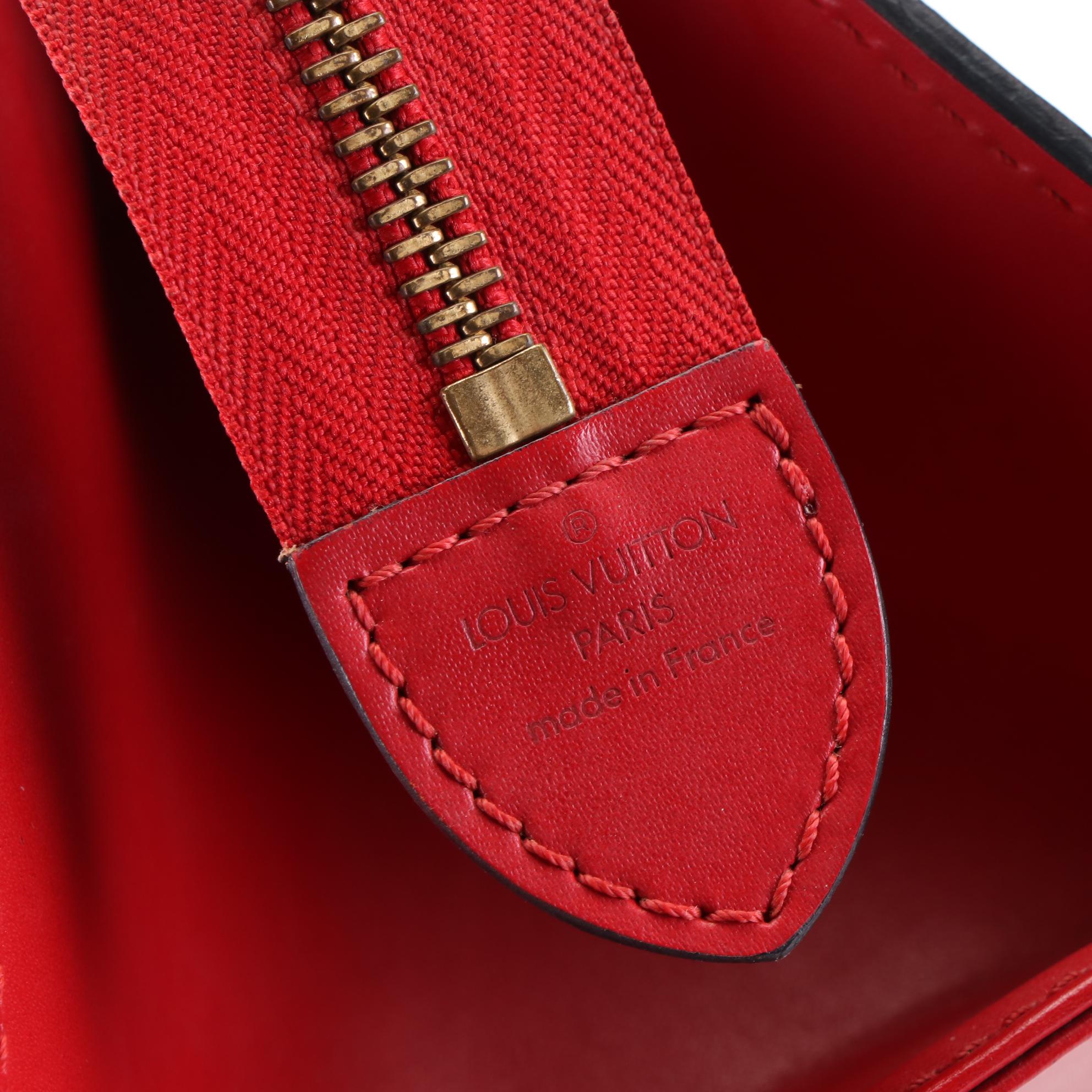 Louis Vuitton Sac Triangle Handbag in Red Epi Leather