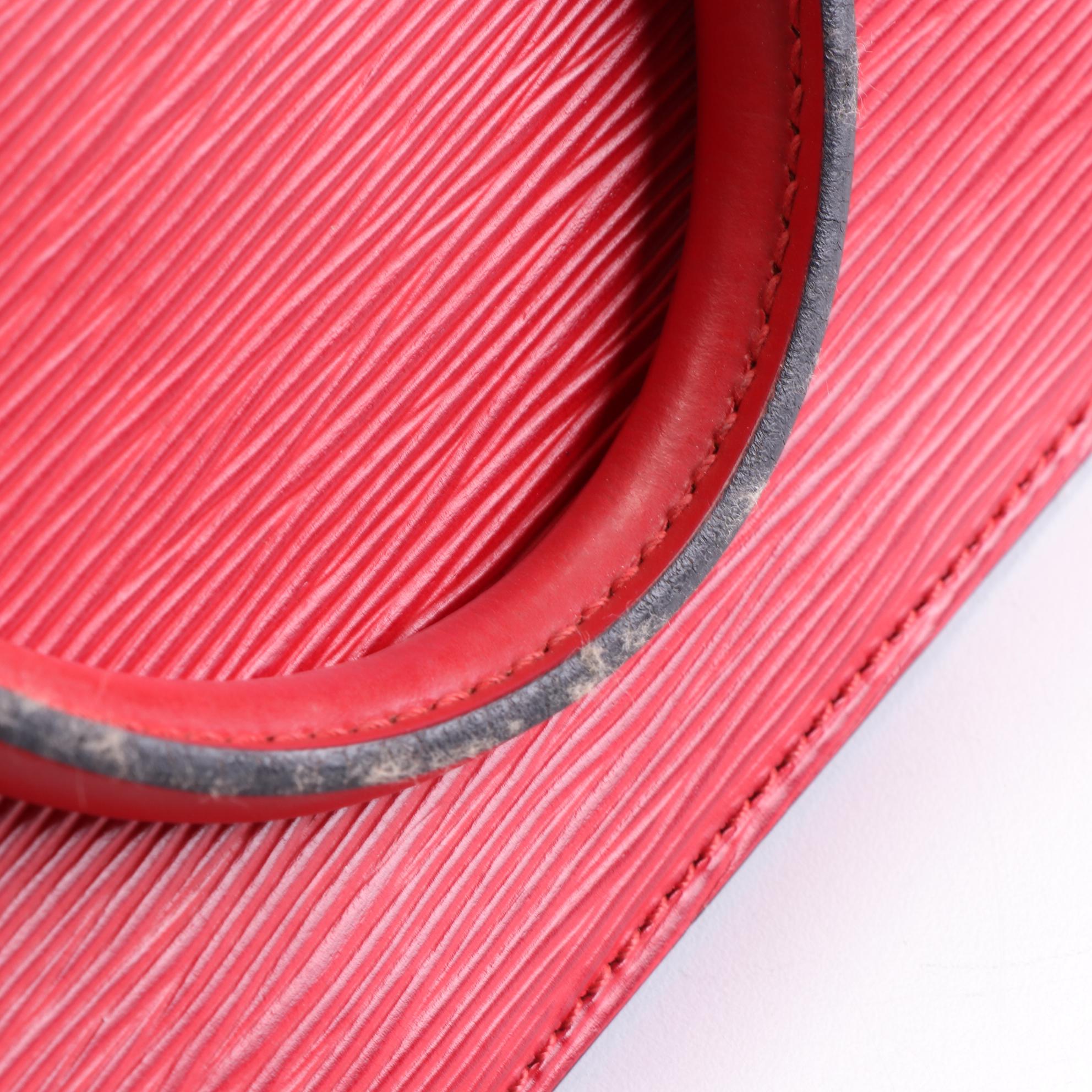 Louis Vuitton Sac Triangle Handbag in Red Epi Leather