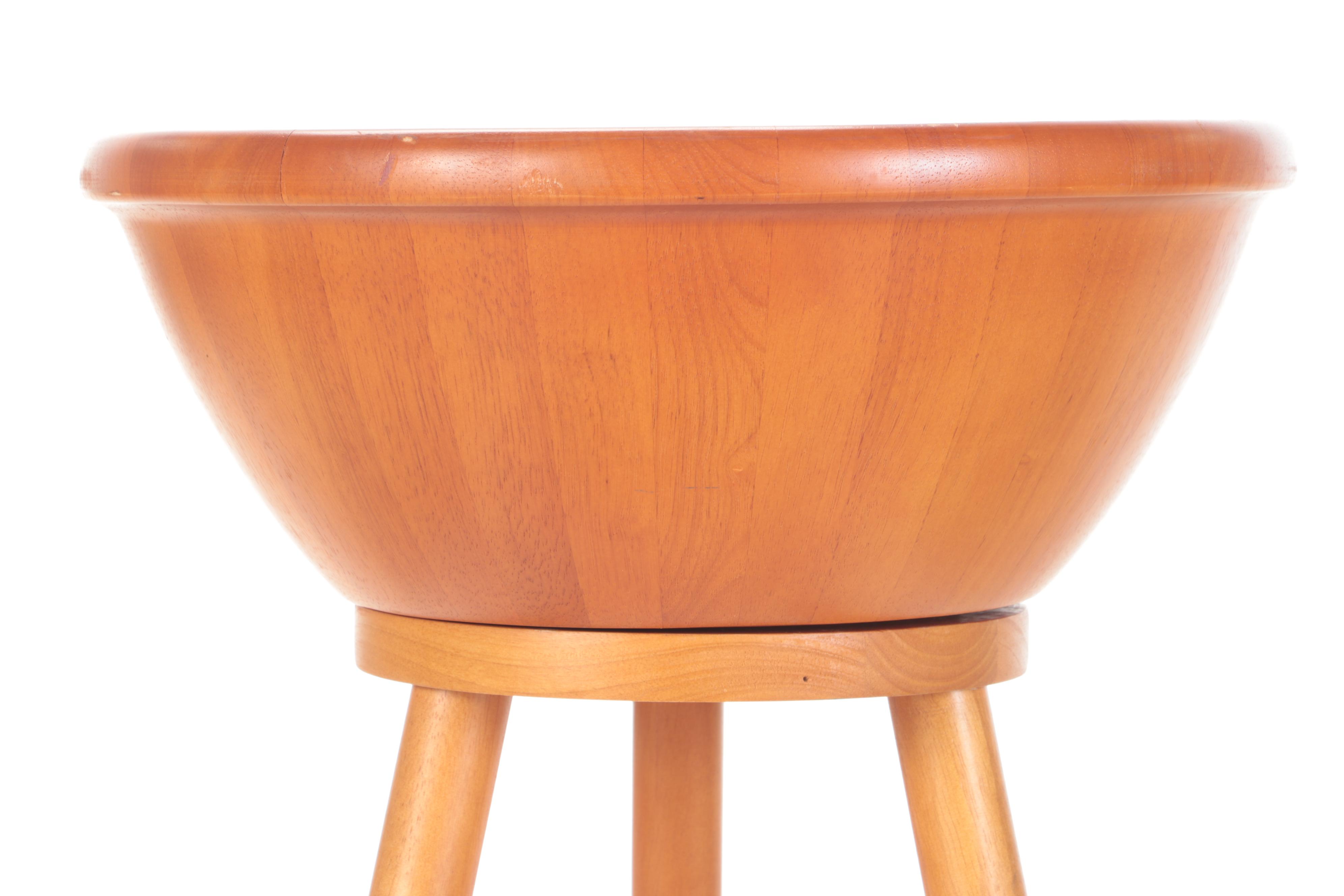 Wooden Salad Serving Bowl with Stand
