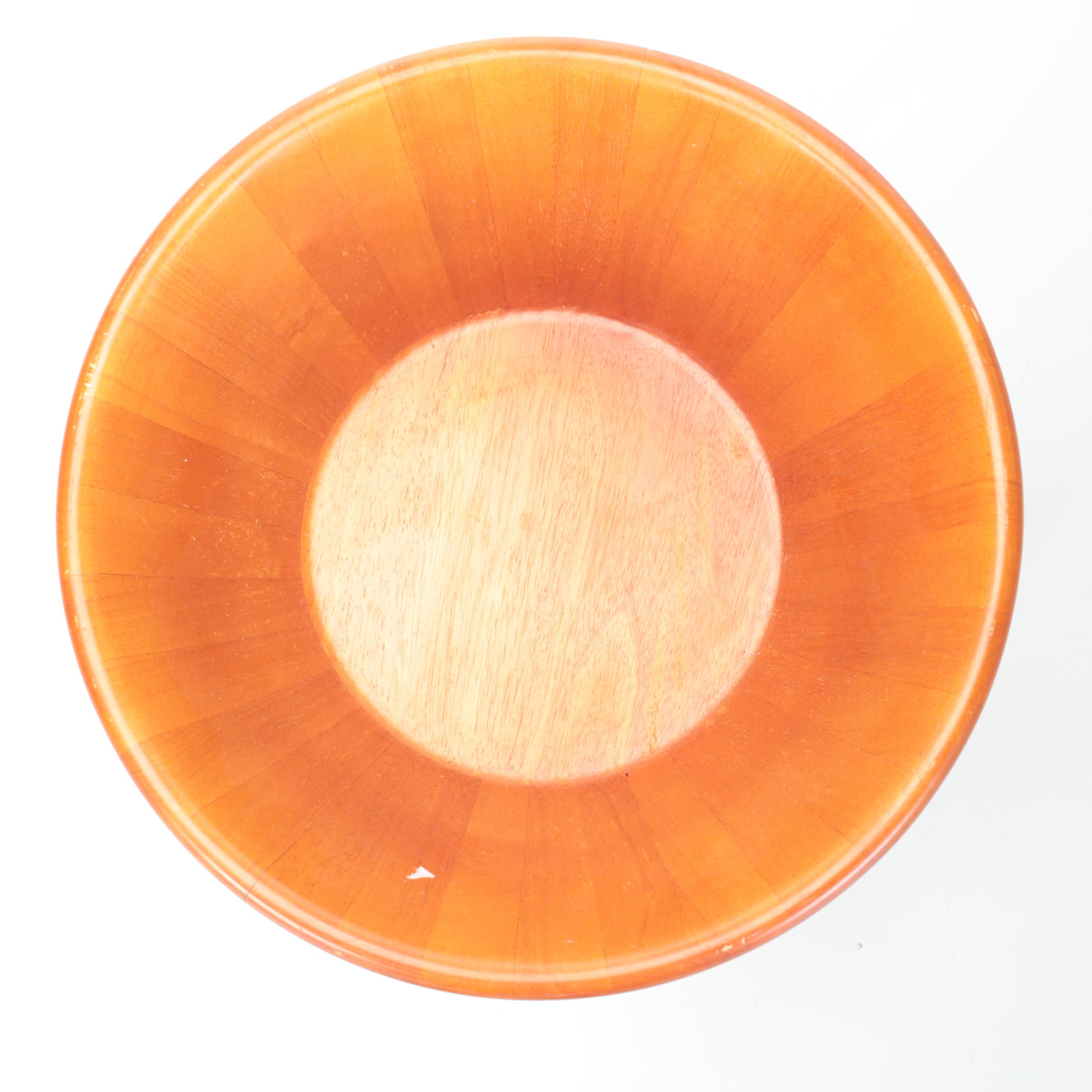 Wooden Salad Serving Bowl with Stand