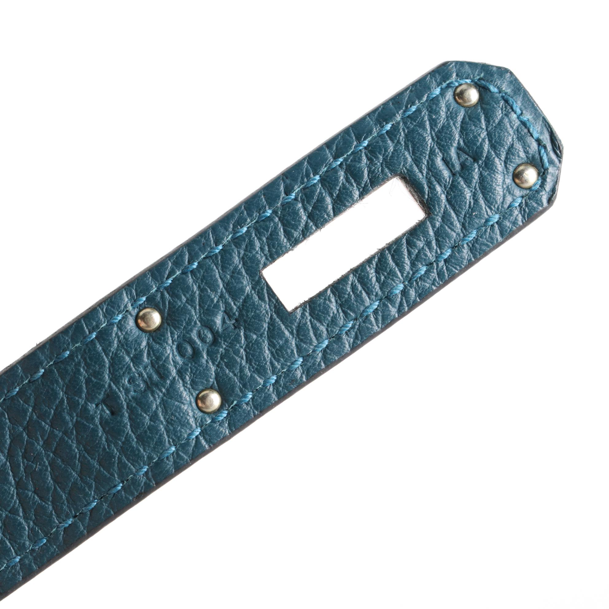 Hermès Birkin 35 Satchel in Blue Colvert Togo Leather