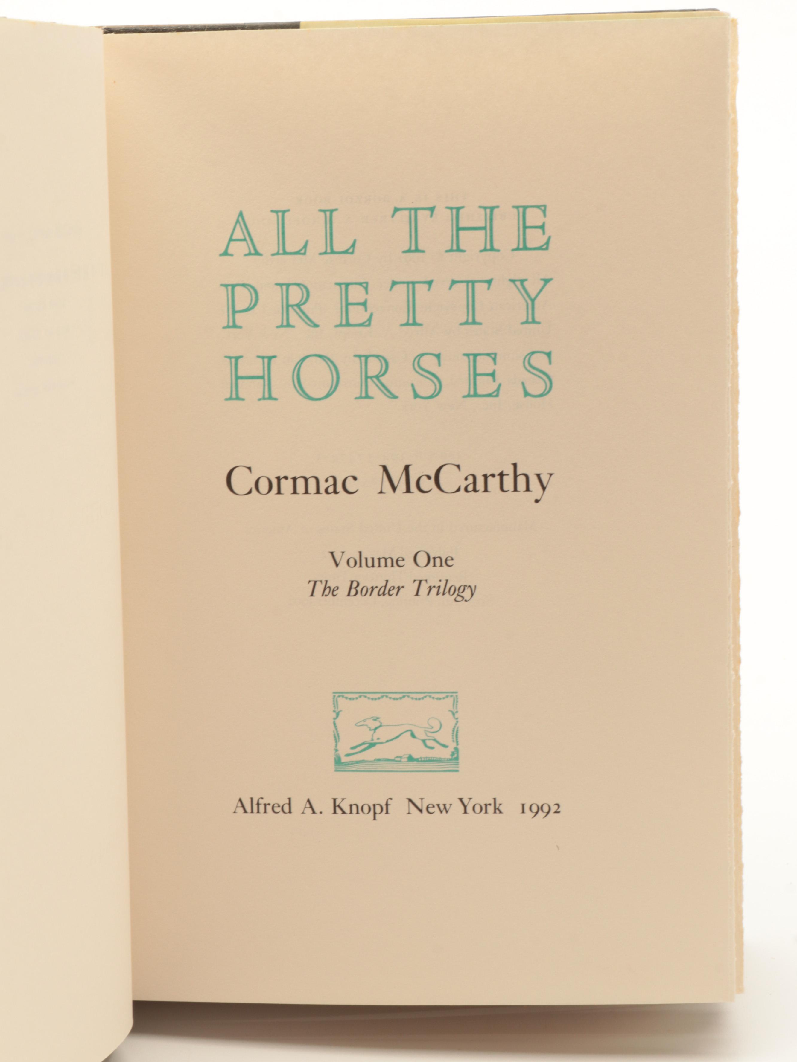 "The Border Trilogy" by Cormac McCarthy Including First Editions